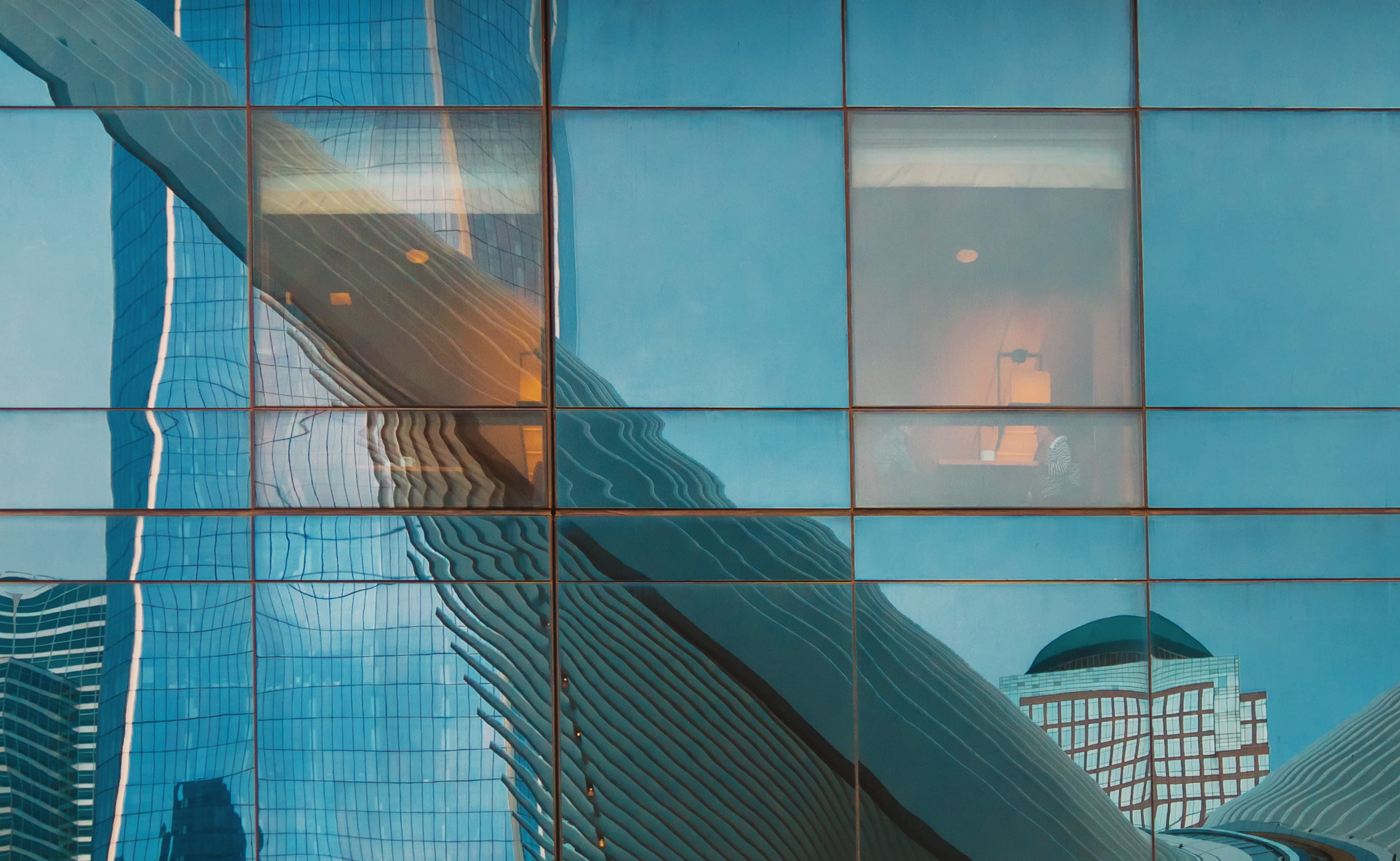 ny, nyc, blue, building, cityscape, discussion, building exterior, glass, transparent, pattern, skyscraper, built structure, architecture, 2K, reflection, HD Wallpaper