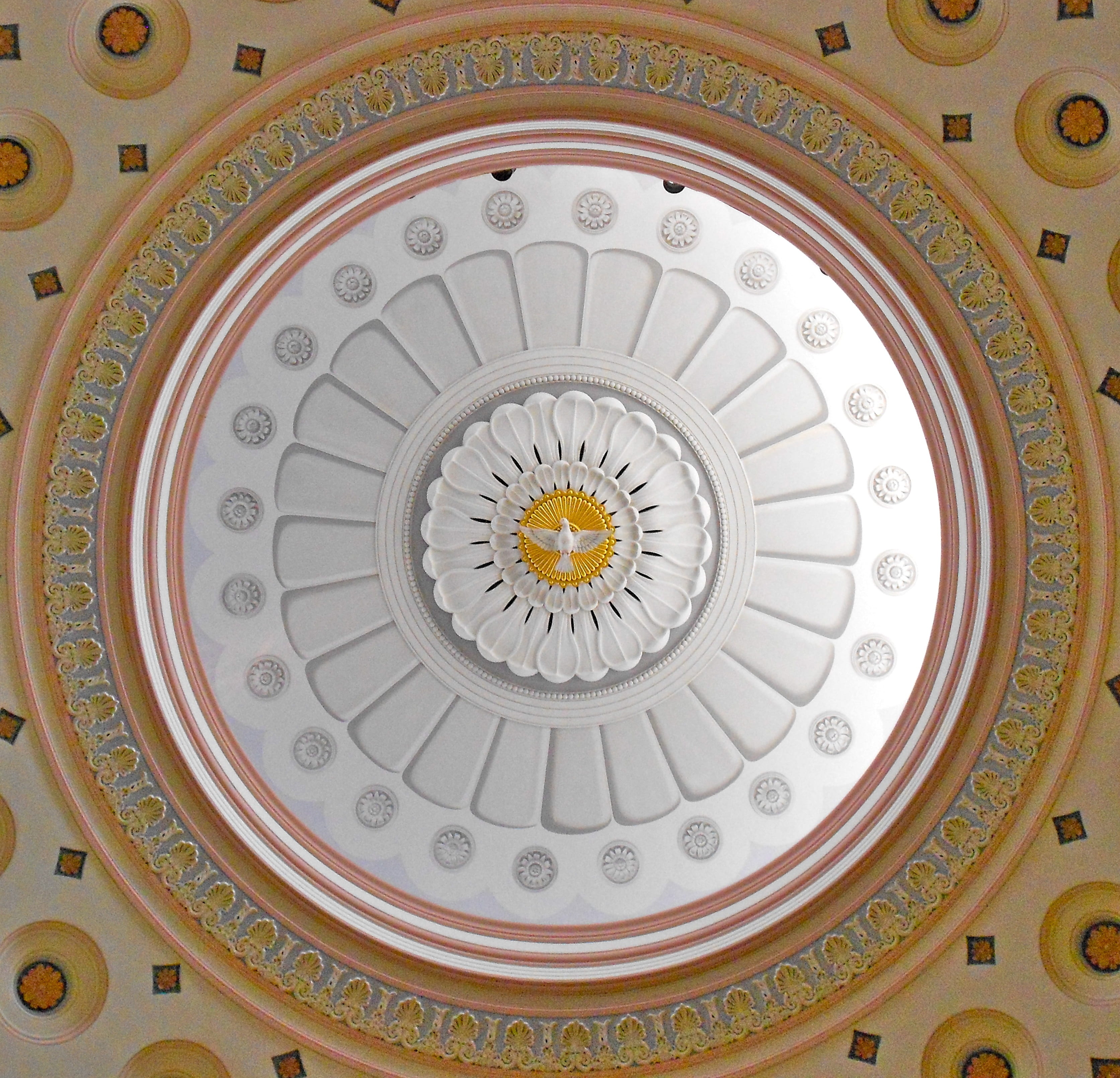 cupola, 2K, baltimore, architectural feature, basilica, place of worship, design, religious, indoors, concentric, architecture, directly below, art and craft, HD Wallpaper