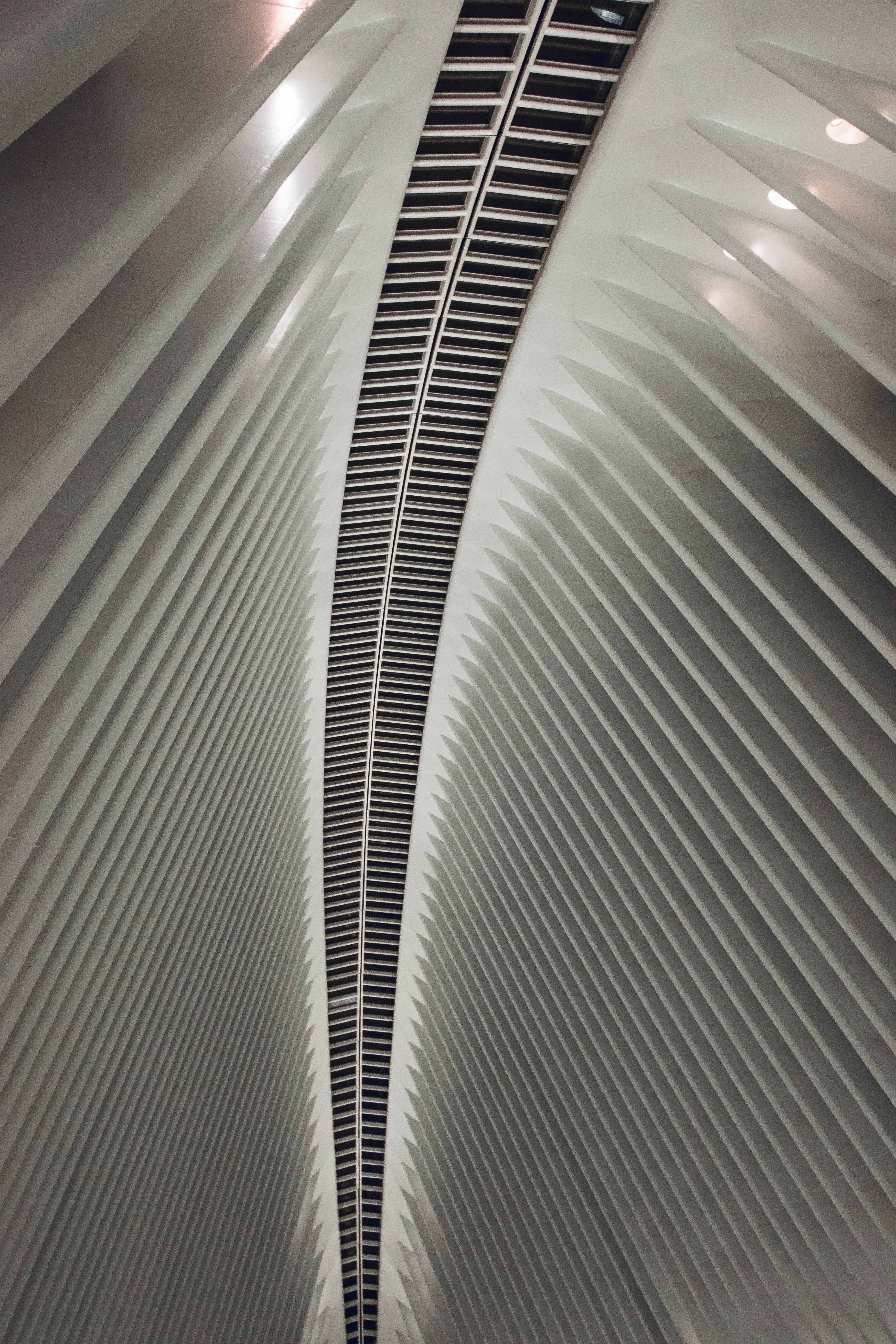 shiny, new york, 5K, wall street, pattern, in a row, repetition, silver colored, united states, convenience, city, new york city, ceiling, high angle view, Phone HD Wallpaper