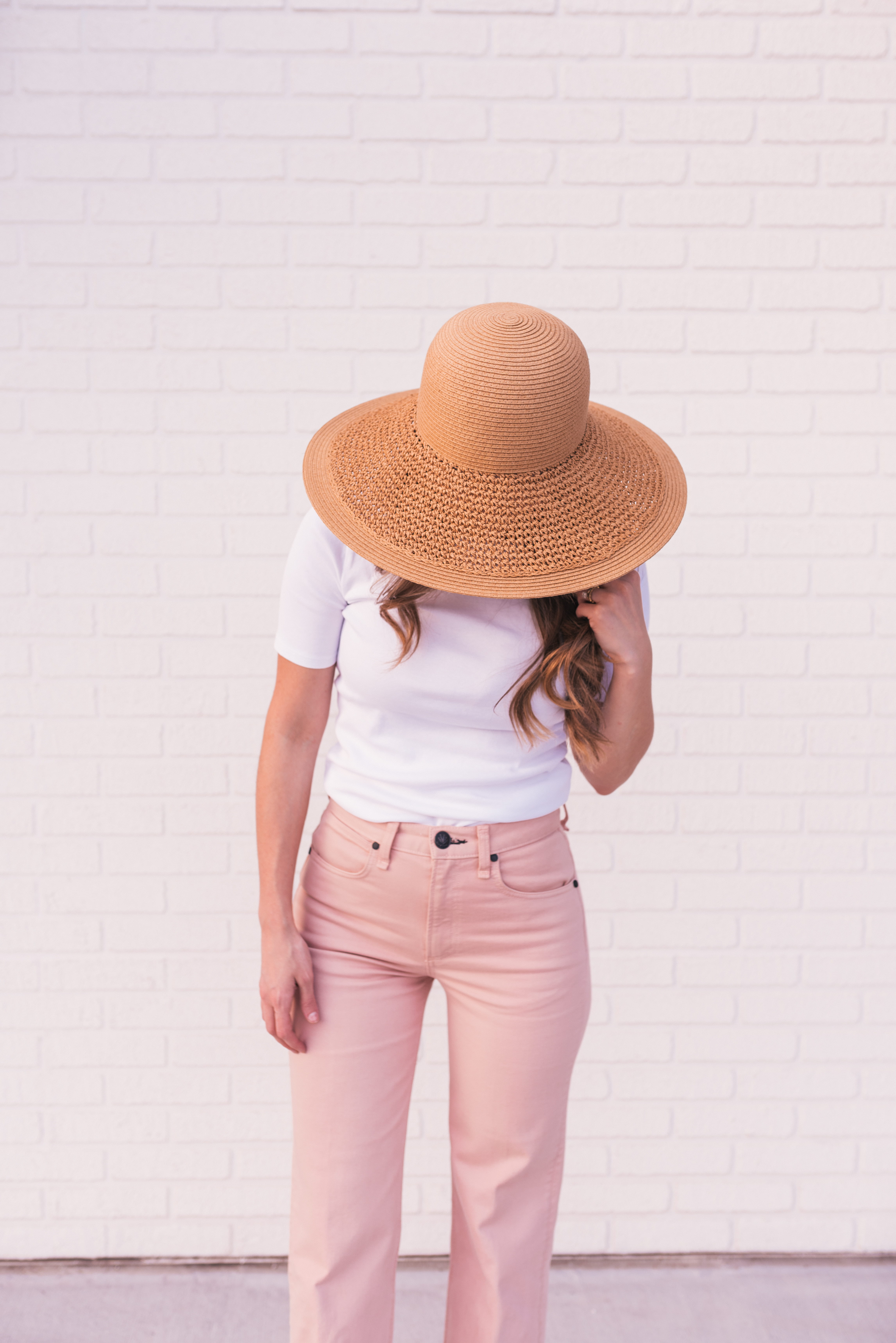obscured face, teenager, concrete, brick, fashion, looking down, front, nature, wall, standing, pants, texture, casual clothing, sun, street, shirt, model, Phone HD Wallpaper