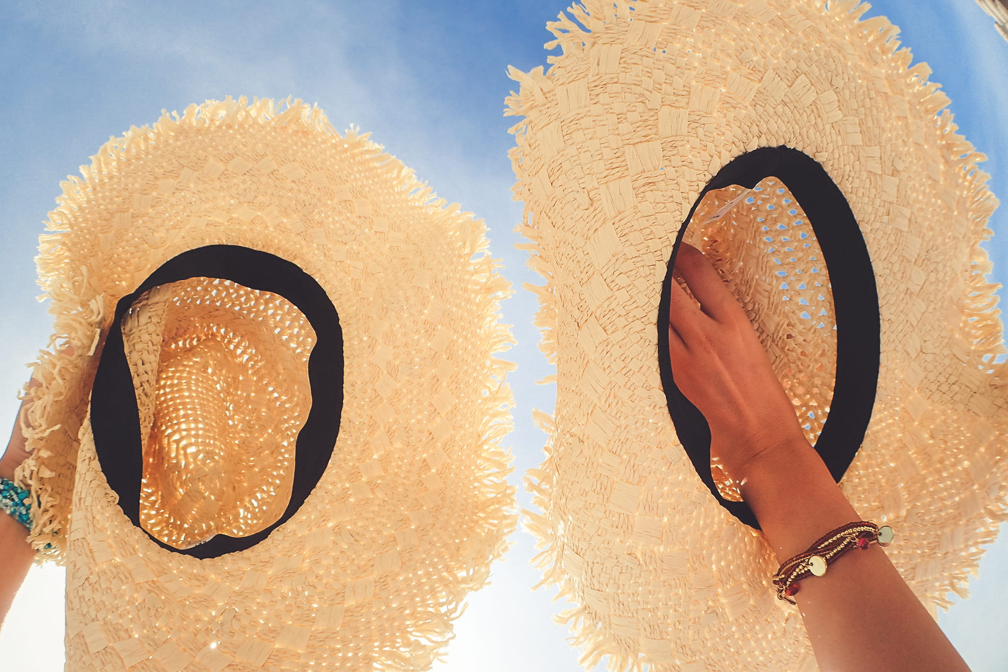 human hand, women, holding, real people, day, two, hand, fashion, focus on foreground, sunhats, females, adult, indoors, nature, land, human body part, HD Wallpaper
