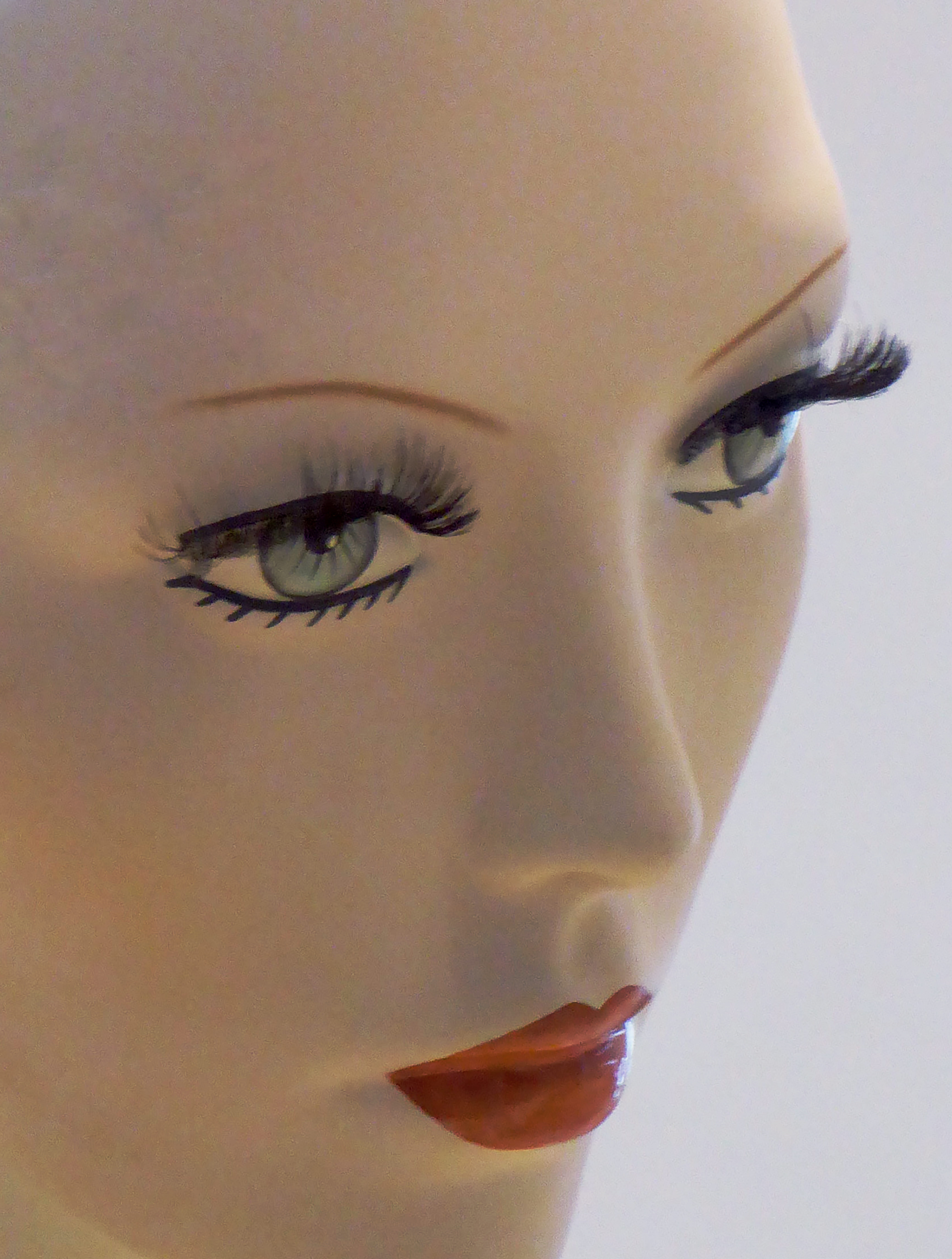 nose, human eye, eyelash, one person, young adult, mask, iris, studio shot, contemplation, young women, red, mannequin, beauty, women, indoors, eye-liner, Phone HD Wallpaper