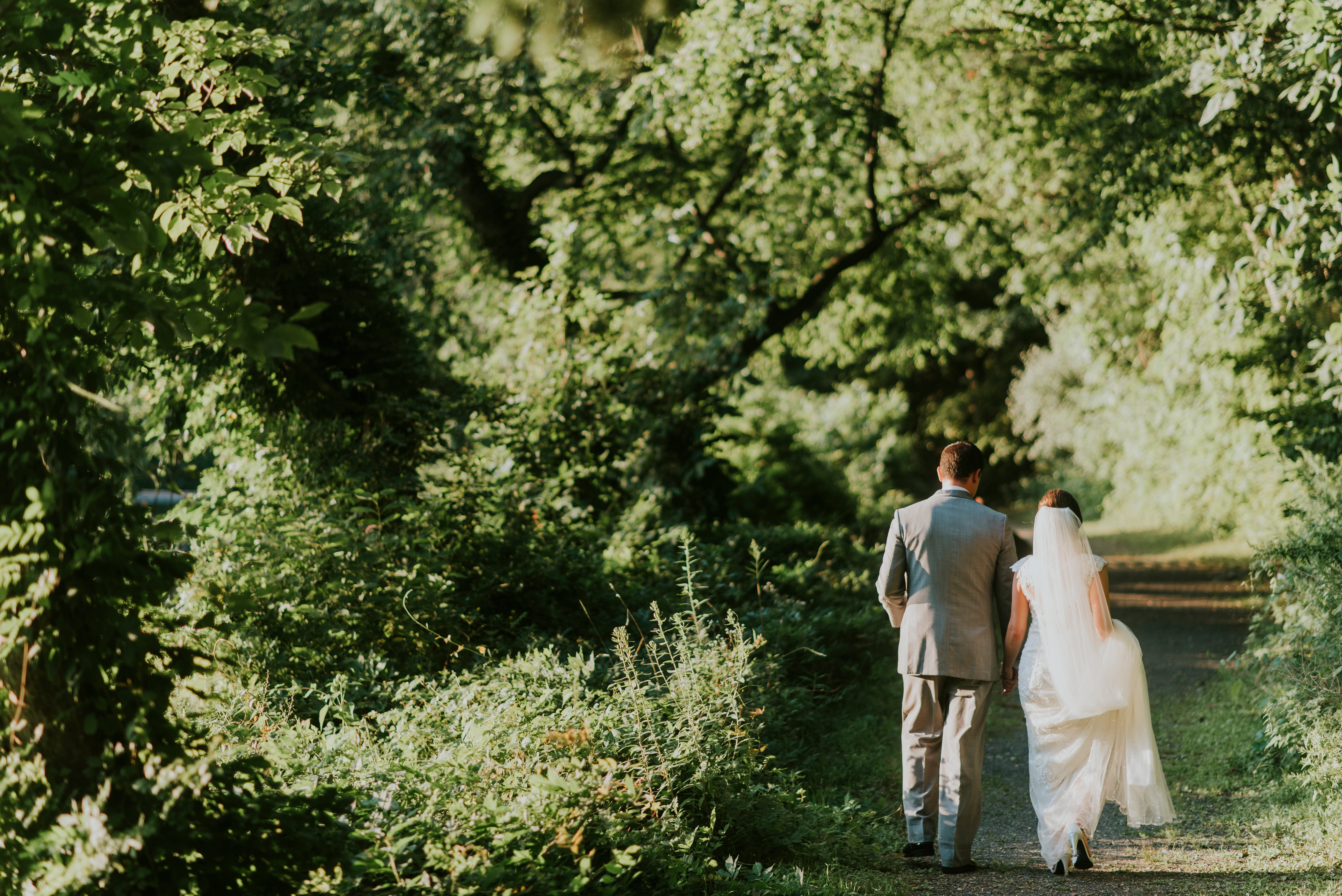 emotion, standing, casual clothing, full length, suit, outdoors, woman, trees, women, love, man, plant, men, wedding, happy, 5K, leisure activity, day, HD Wallpaper