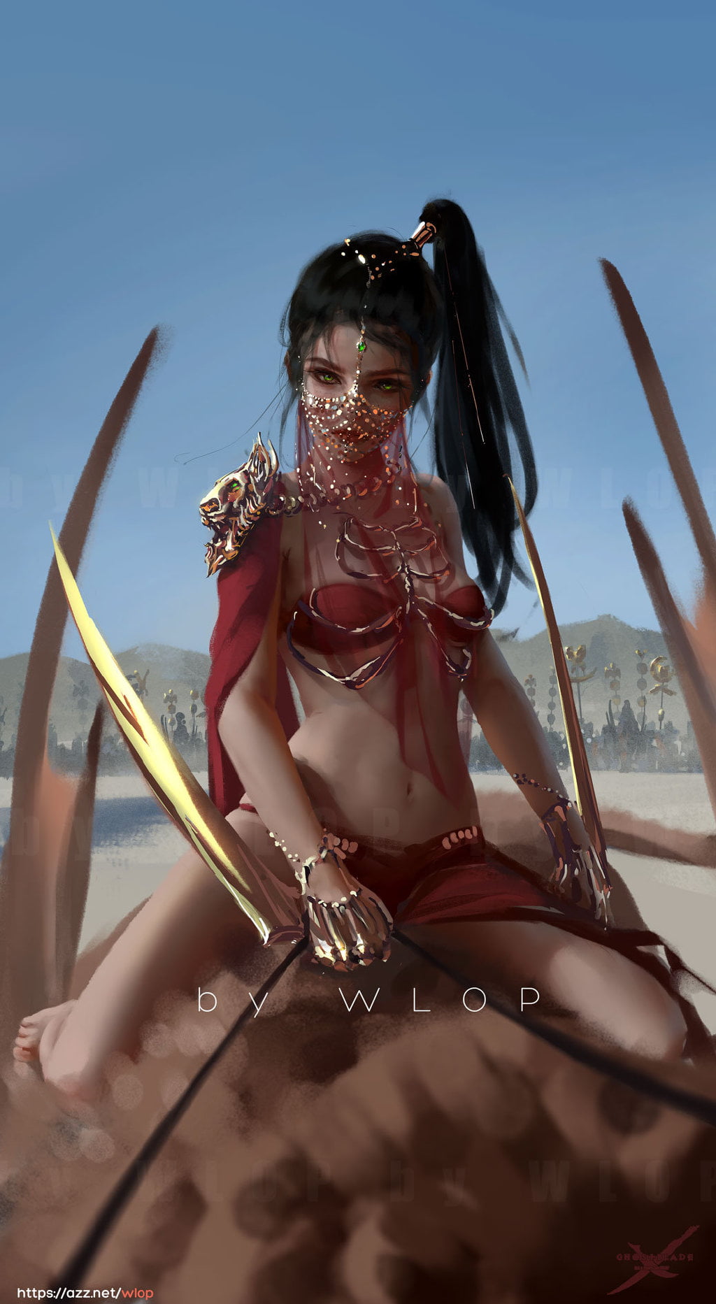 720P, 过期科技, girl in armor, anime girls, fantasy girl, women, woman crying, WLOP, Phone HD Wallpaper