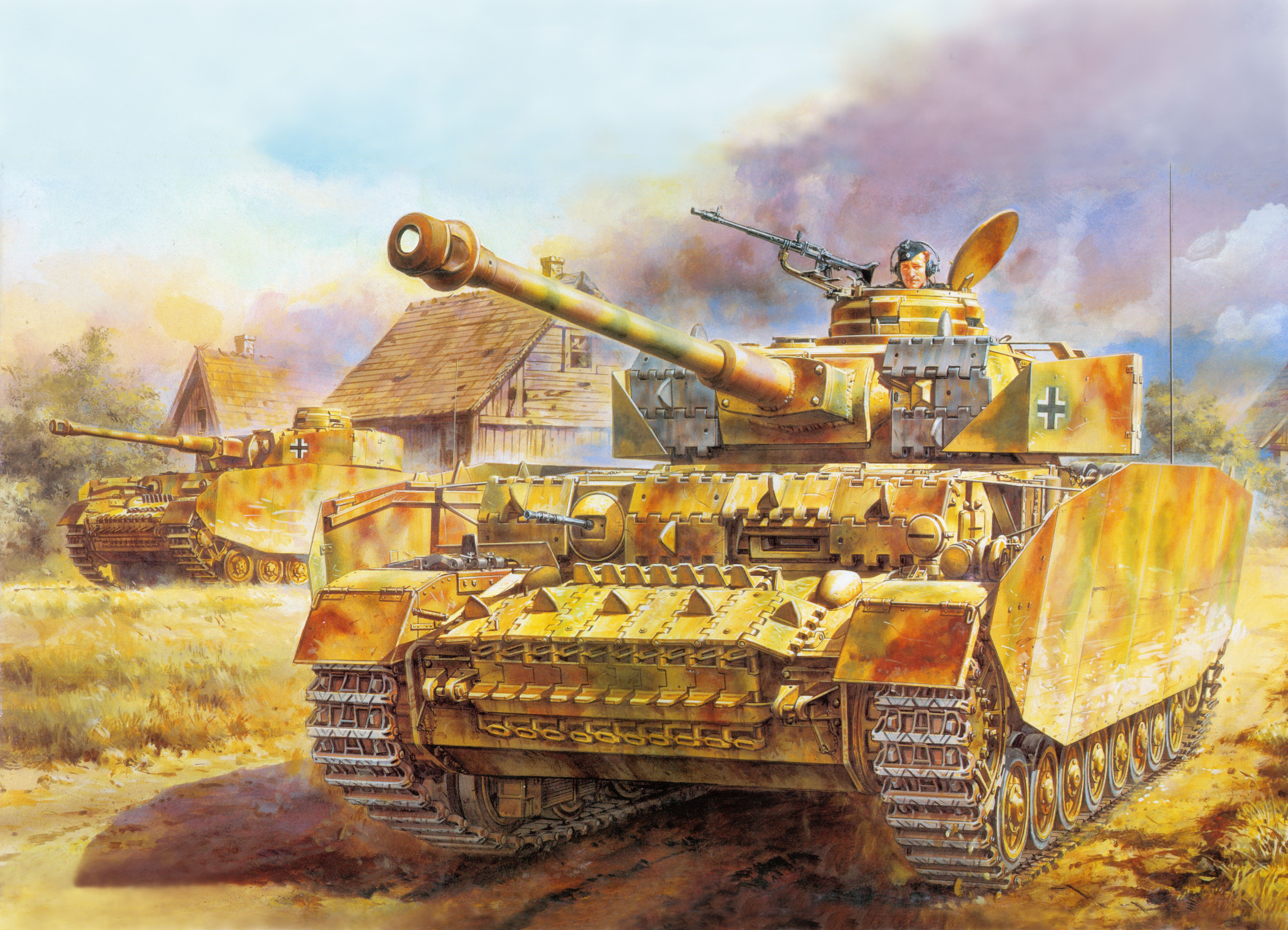 75-mm KwK.40, yellow, security, Design H, military, armored tank, Panzerkampfwagen IV, Ausf.H, A IV, Figure, Tank, L 48, industry, battle, Average, smoke - physical structure, HD Wallpaper