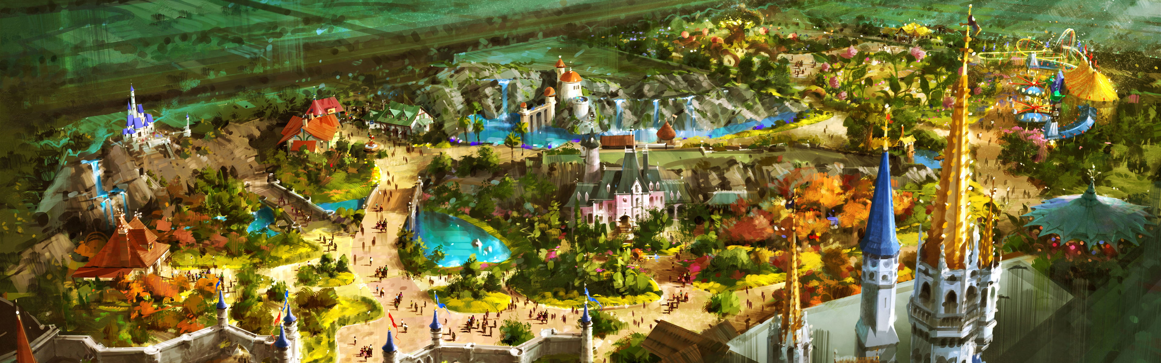 Kingdom, village, the city, people, street, human representation, 4K, famous Place, large group of objects, carnival, town, aerial, house, history, tourism, HD Wallpaper