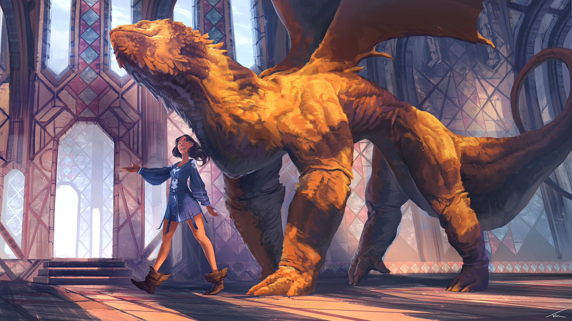 Thomas Chamberlain, Keen, digital art, dragon, 1080P, fantasy Art, HD Wallpaper