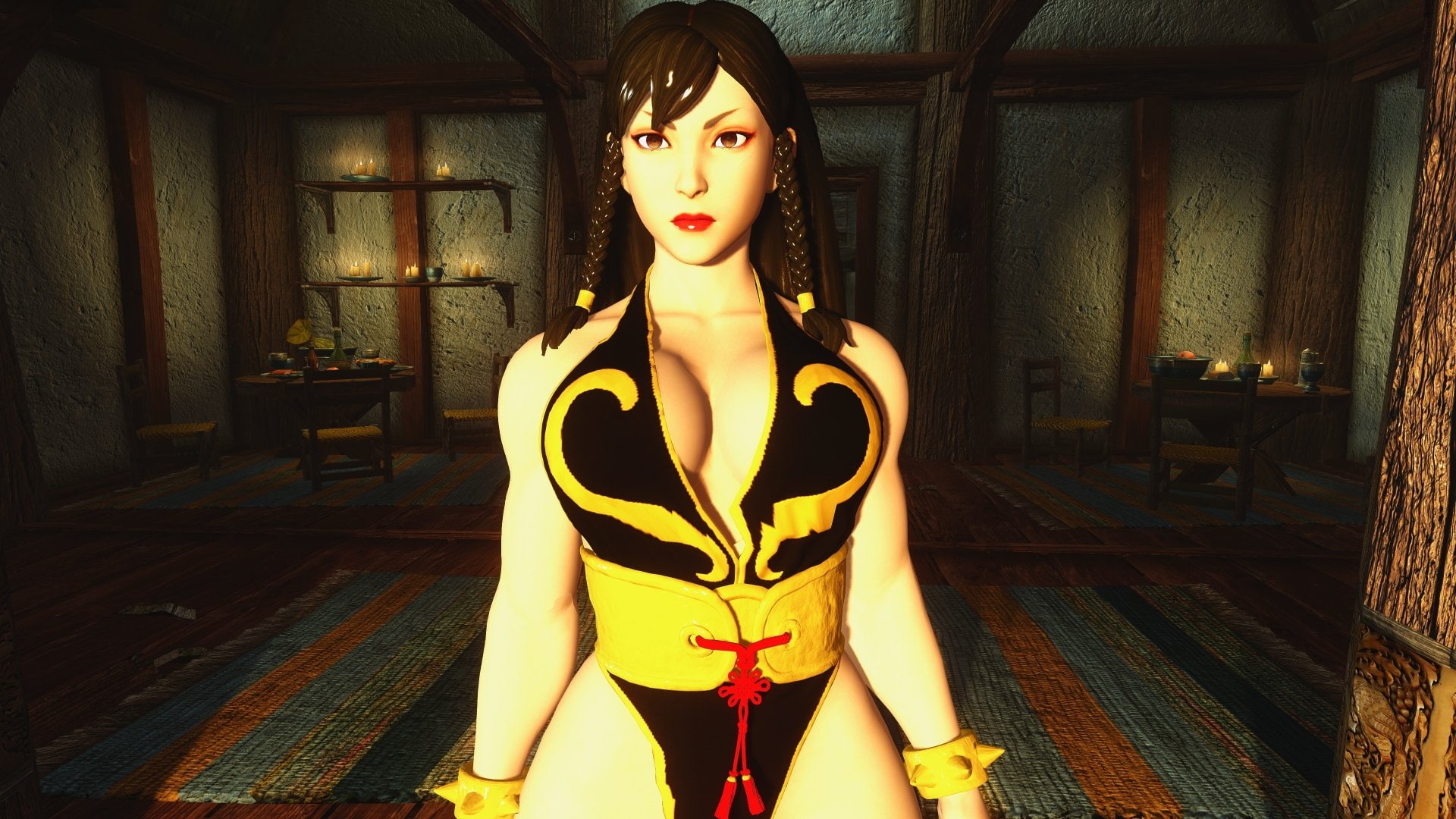 Street Fighter V, Crossover, 1080P, Video Game, Chun-Li (Street Fighter), Street Fighter, Skyrim, HD Wallpaper