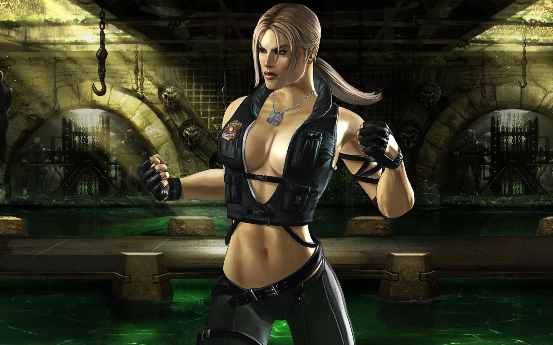 beautiful woman, one person, adult, hairstyle, Sonya Blade, young adult, water, Mortal Kombat, lifestyles, women, full length, 1080P, swimming pool, fashion, HD Wallpaper