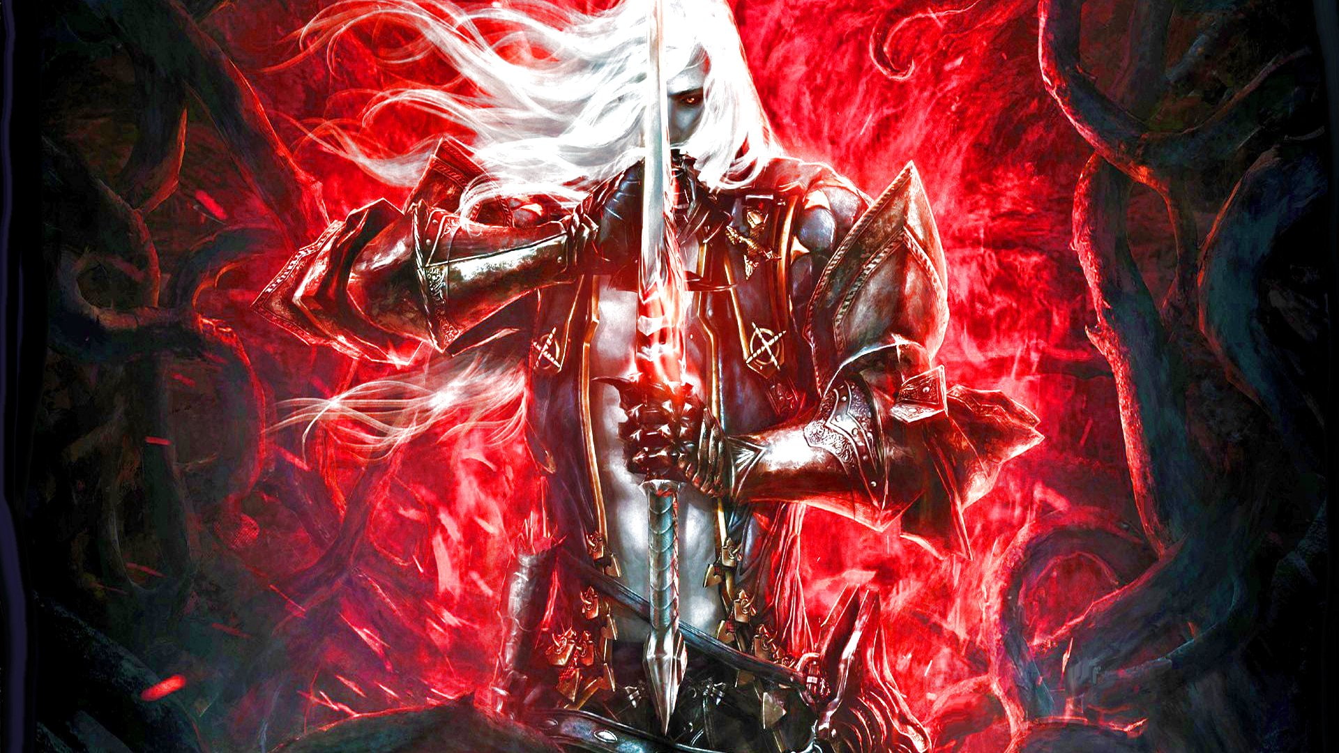 art and craft, creativity, water, textured, close-up, vampire, indoors, no people, horror, backgrounds, Gothic, red, glowing, motion, warrior, castlevania, HD Wallpaper