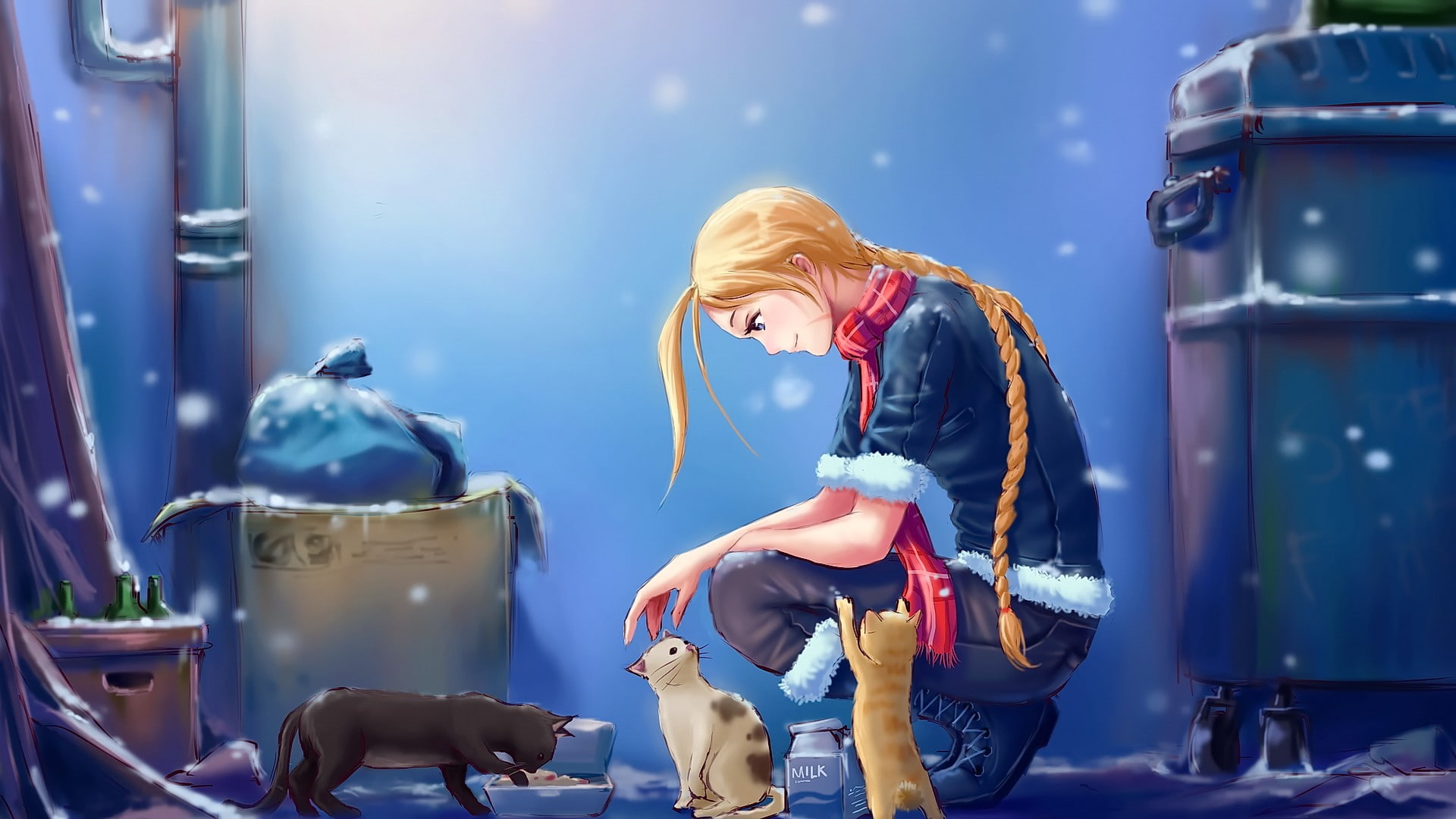 1080P, Cammy White, Street Fighter, cat, anime girls, anime, HD Wallpaper