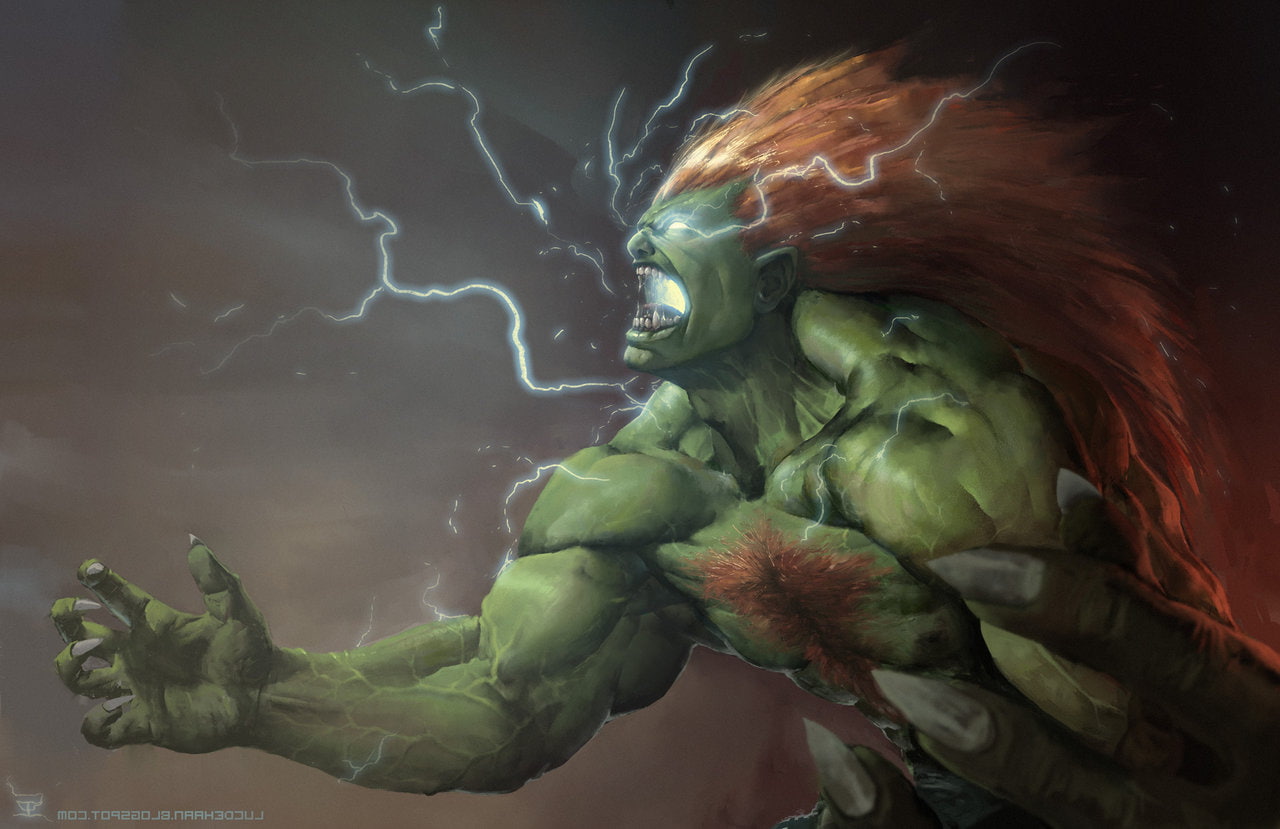 power in nature, video games, day, nature, food and drink, indoors, Blanka, Brazilian, motion, vegetable, water, close-up, lightning, green color, pattern, HD Wallpaper