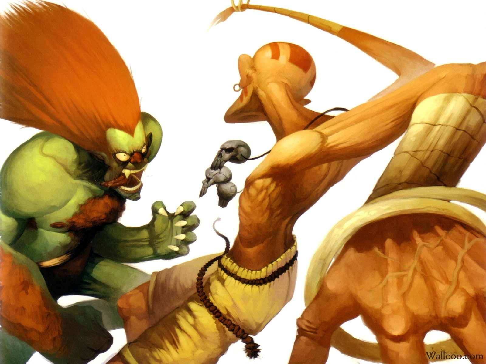 video, illustrations, fighter, Blanka, games, street fighter, street, art, 720P, hd, HD Wallpaper