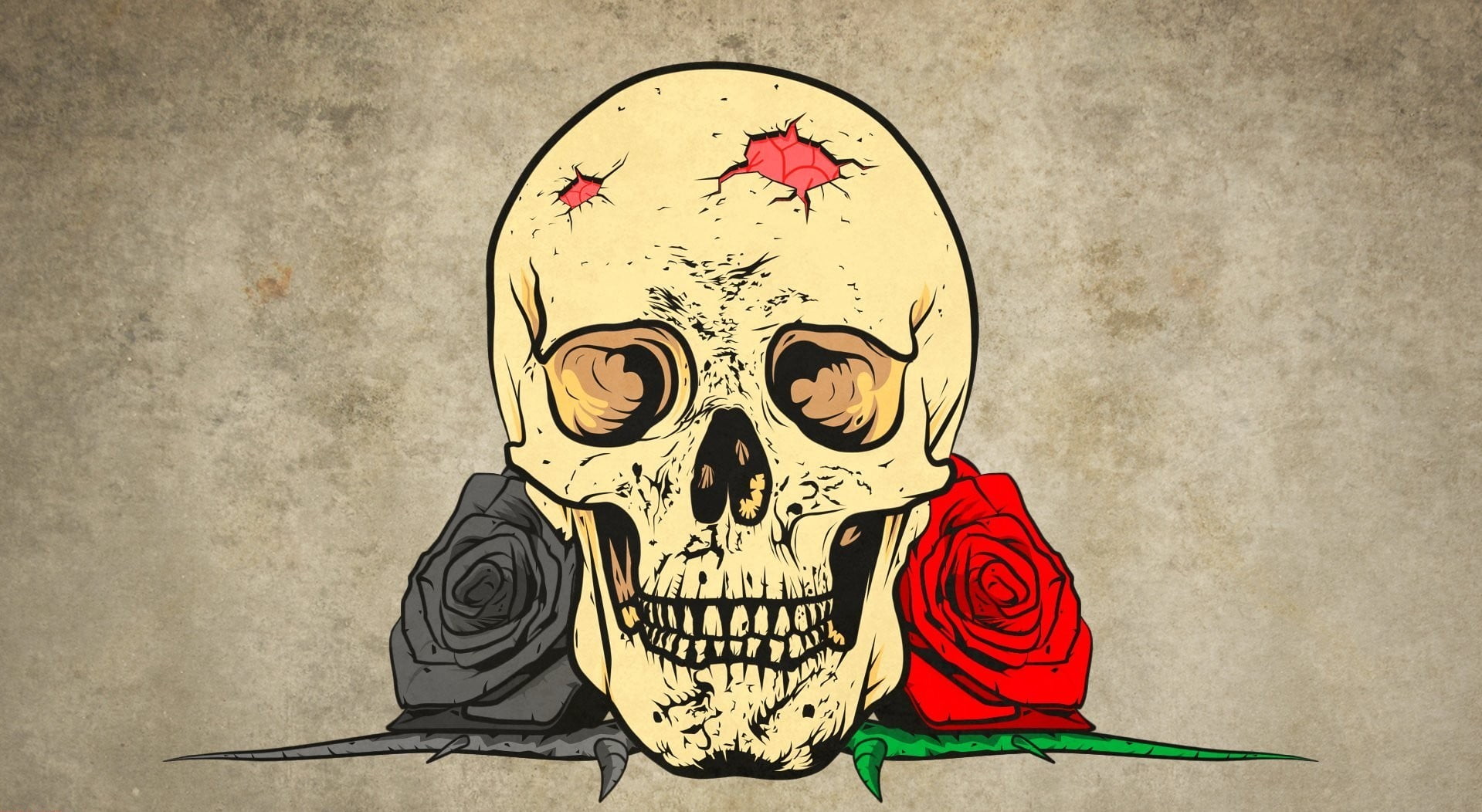 720P, indoors, rose, human skull, human skeleton, people, costume, skull, fear, celebration, horror, disguise, mask, human body part, red, artwork, mask - disguise, HD Wallpaper