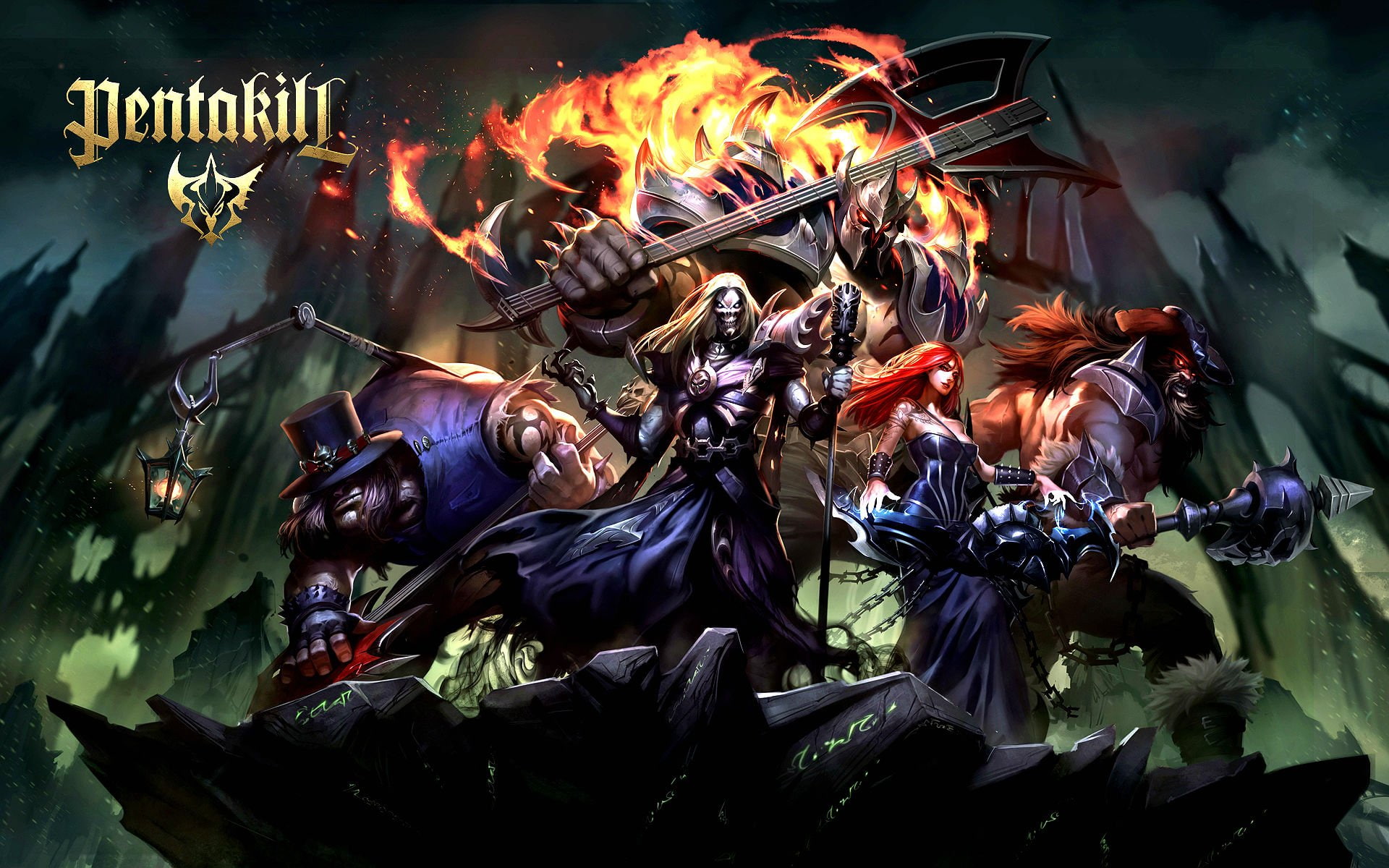 league, fighting, metal, pentakill, heavy, online, mmo, legends, 1080P, fantasy, HD Wallpaper