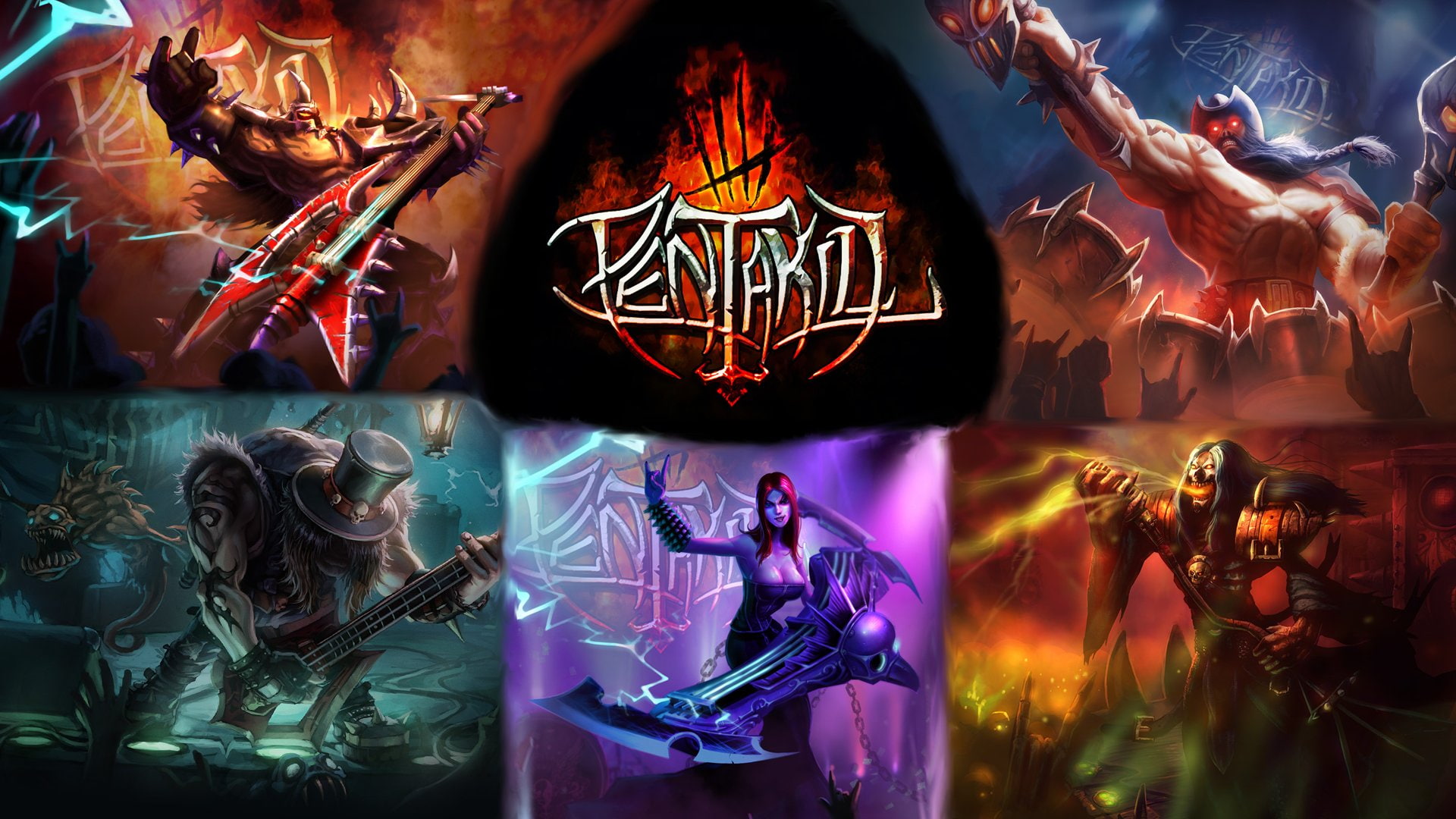 fighting, league, metal, fantasy, heavy, online, 1080P, mmo, legends, pentakill, HD Wallpaper