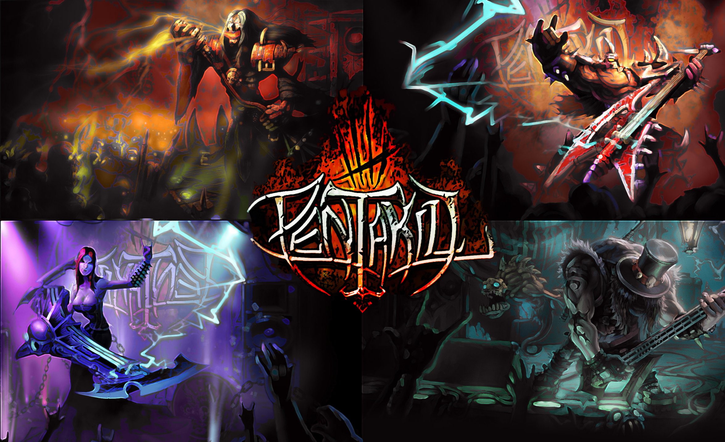 metal, fighting, 1080P, legends, fantasy, mmo, heavy, online, league, pentakill, HD Wallpaper