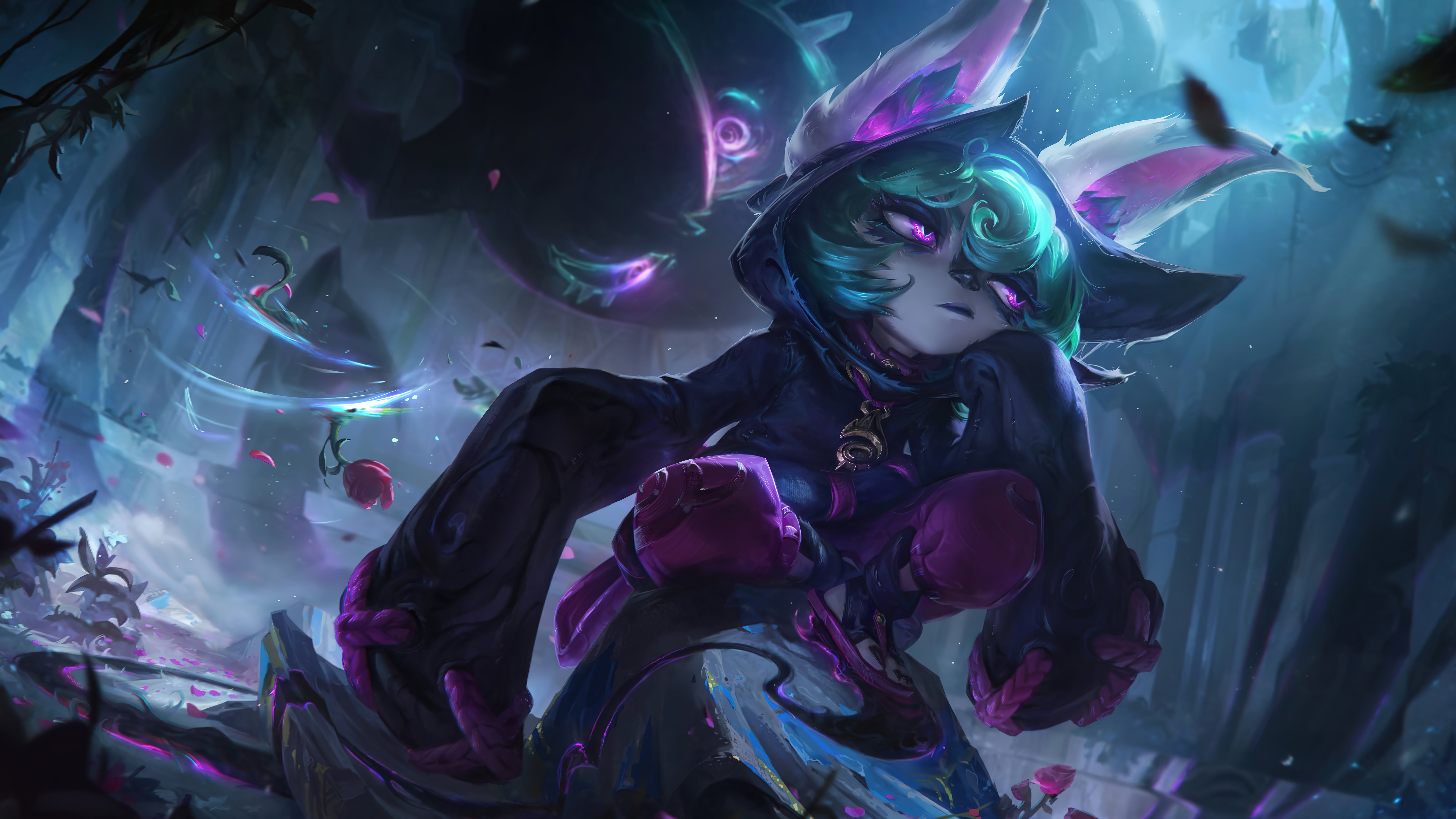 Riot Games, 8K, digital art, shadow, League of Legends, Vex (League of Legends), 4K, GZG, dark, Vex, HD Wallpaper