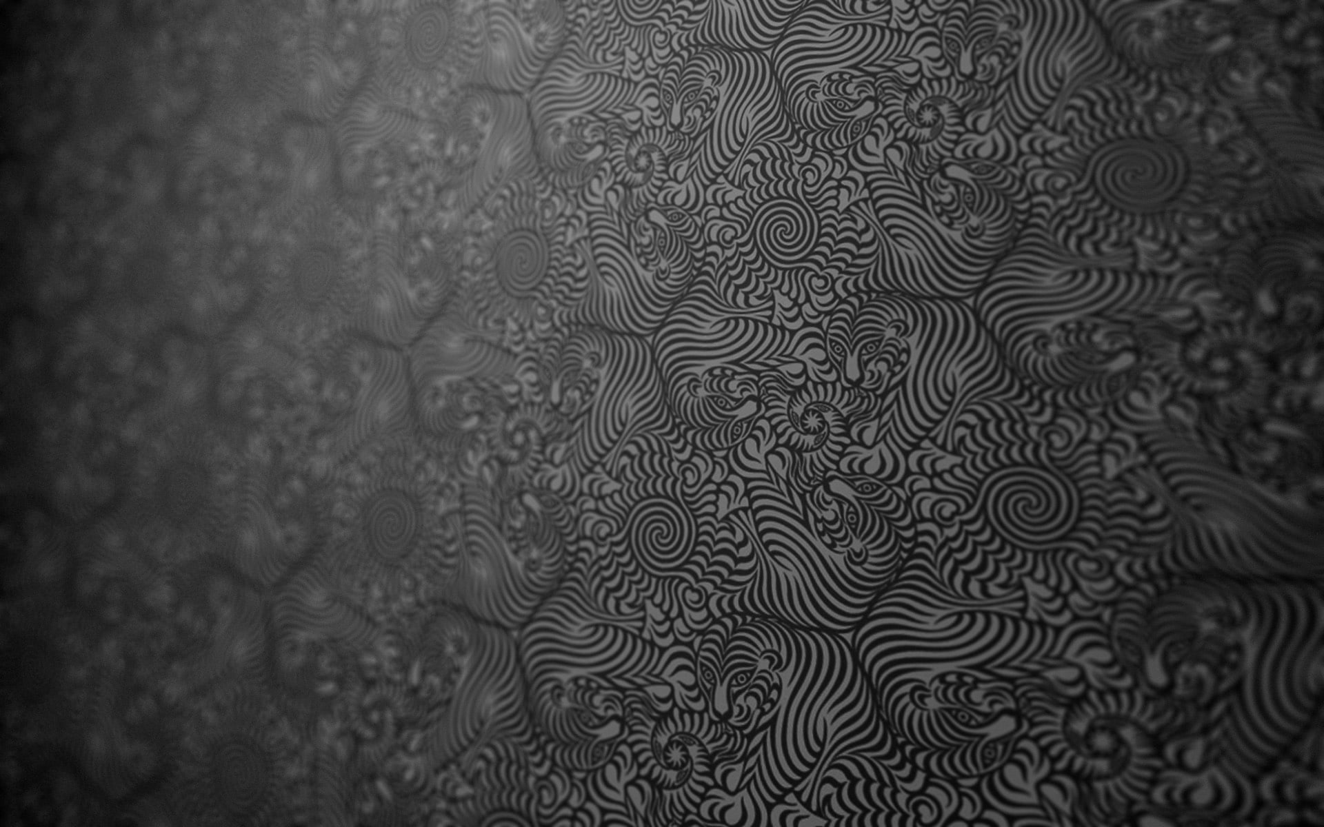 Yehrin Tong, tiger, pattern, monochrome, 1080P, abstract, texture, tassellation, digital art, textured, artwork, HD Wallpaper