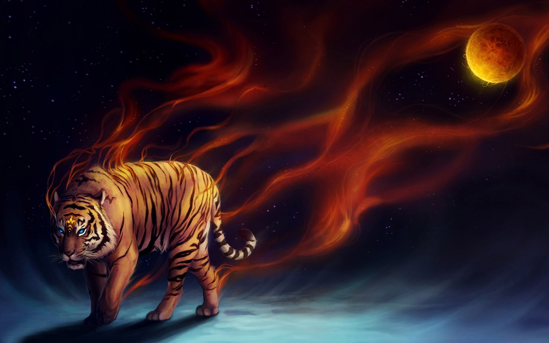 water, tiger, sea, vertebrate, outdoors, cat, animal wildlife, swimming, feline, black background, animal, animals, no people, one animal, mammal, digital art, HD Wallpaper