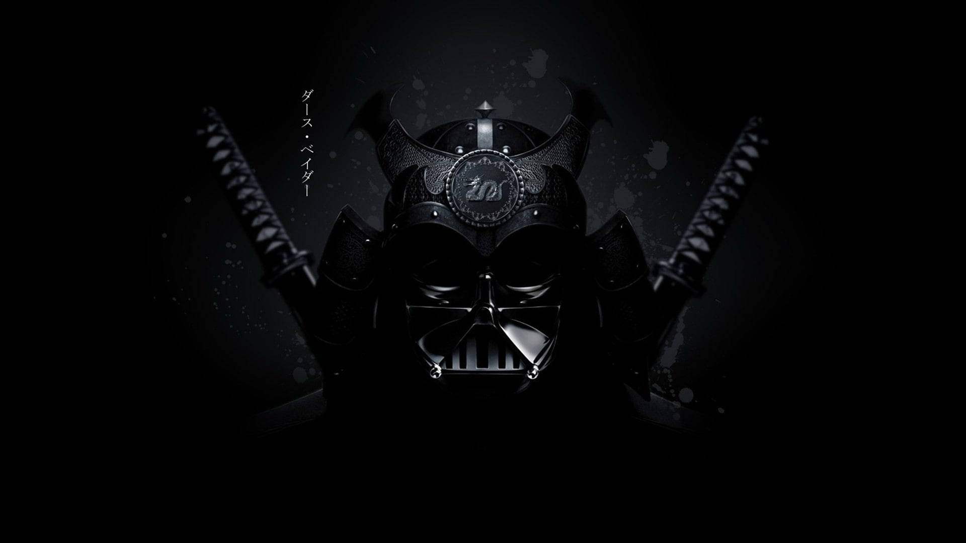 Star Wars, katana, samurai, 1080P, black background, Darth Vader, HD Wallpaper