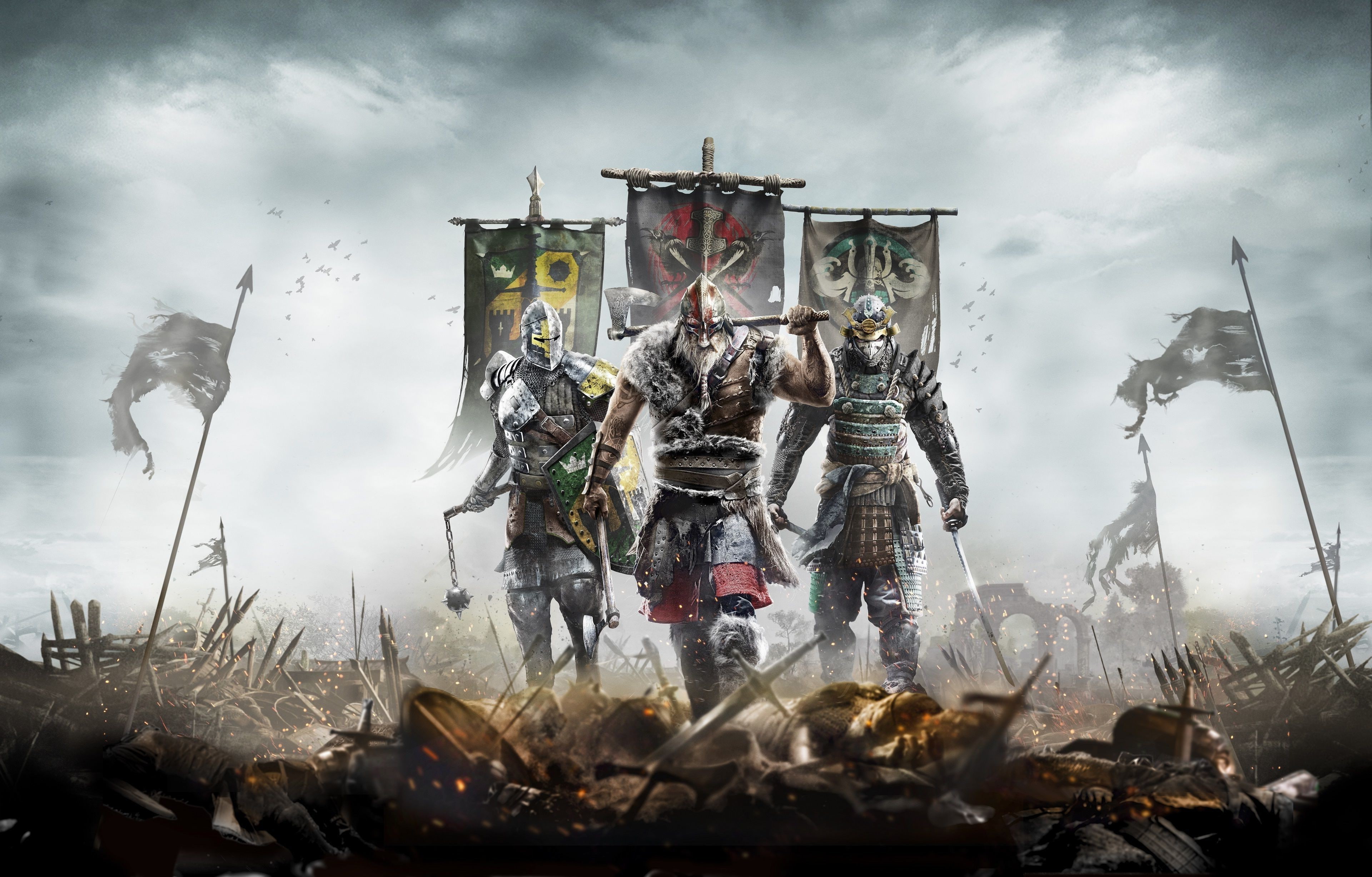 video games, sky, outdoors, abundance, samurai, heap, day, architecture, large group of objects, Concept Art, abandoned, war, metal, machinery, Vikings, HD Wallpaper
