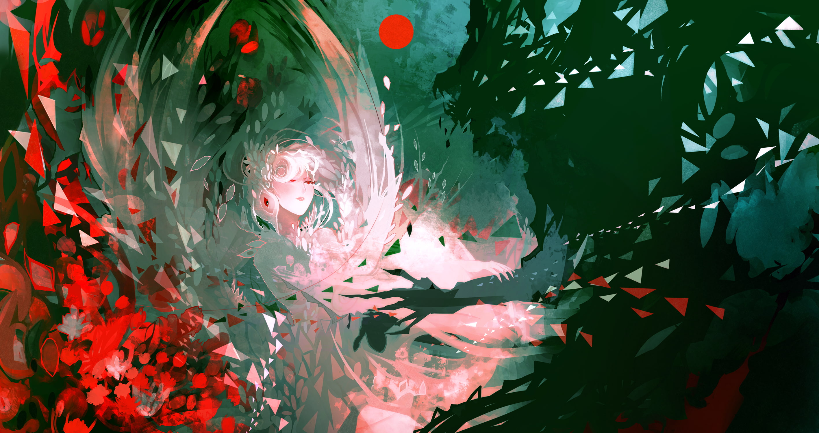 digital art, Nano Mortis, mosaic, demon, angel, 2K, HD Wallpaper