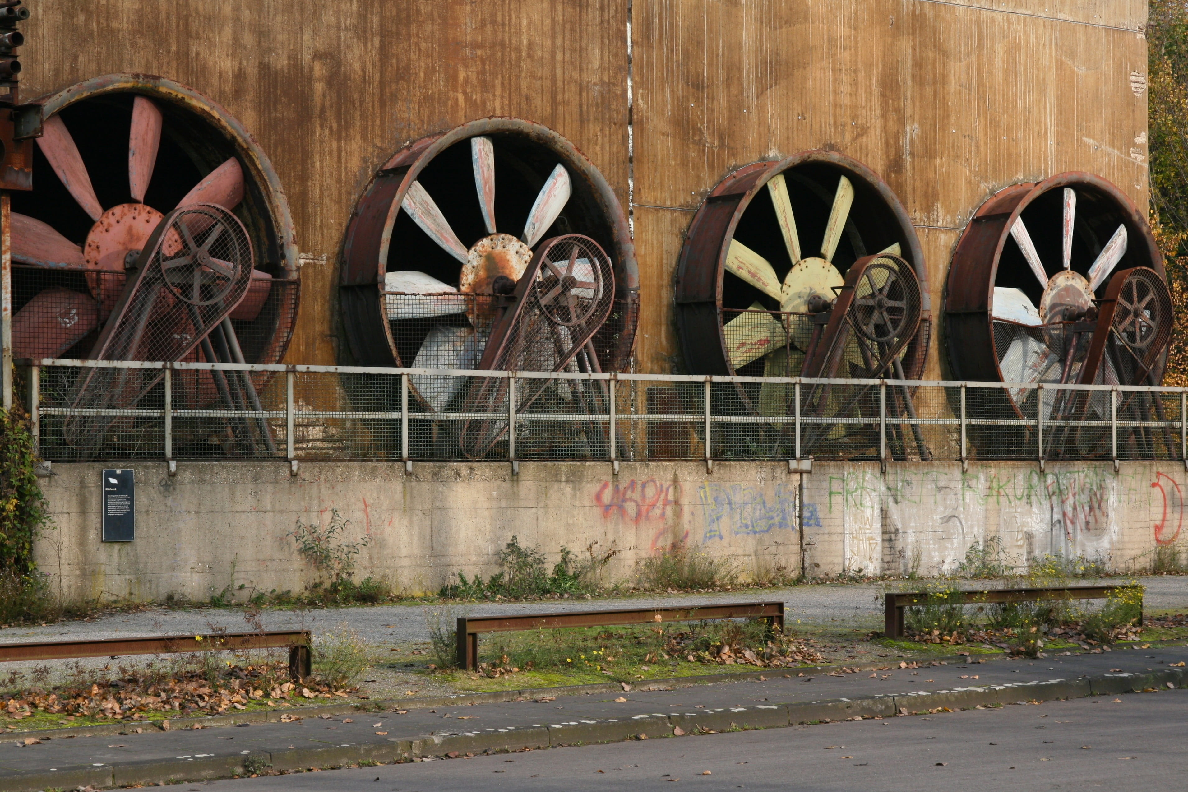 architecture, steel, wheel, transportation, day, industrial park, ruhr area, landscape park, industry, abandoned, rusty, fan, built structure, wall - building feature, HD Wallpaper
