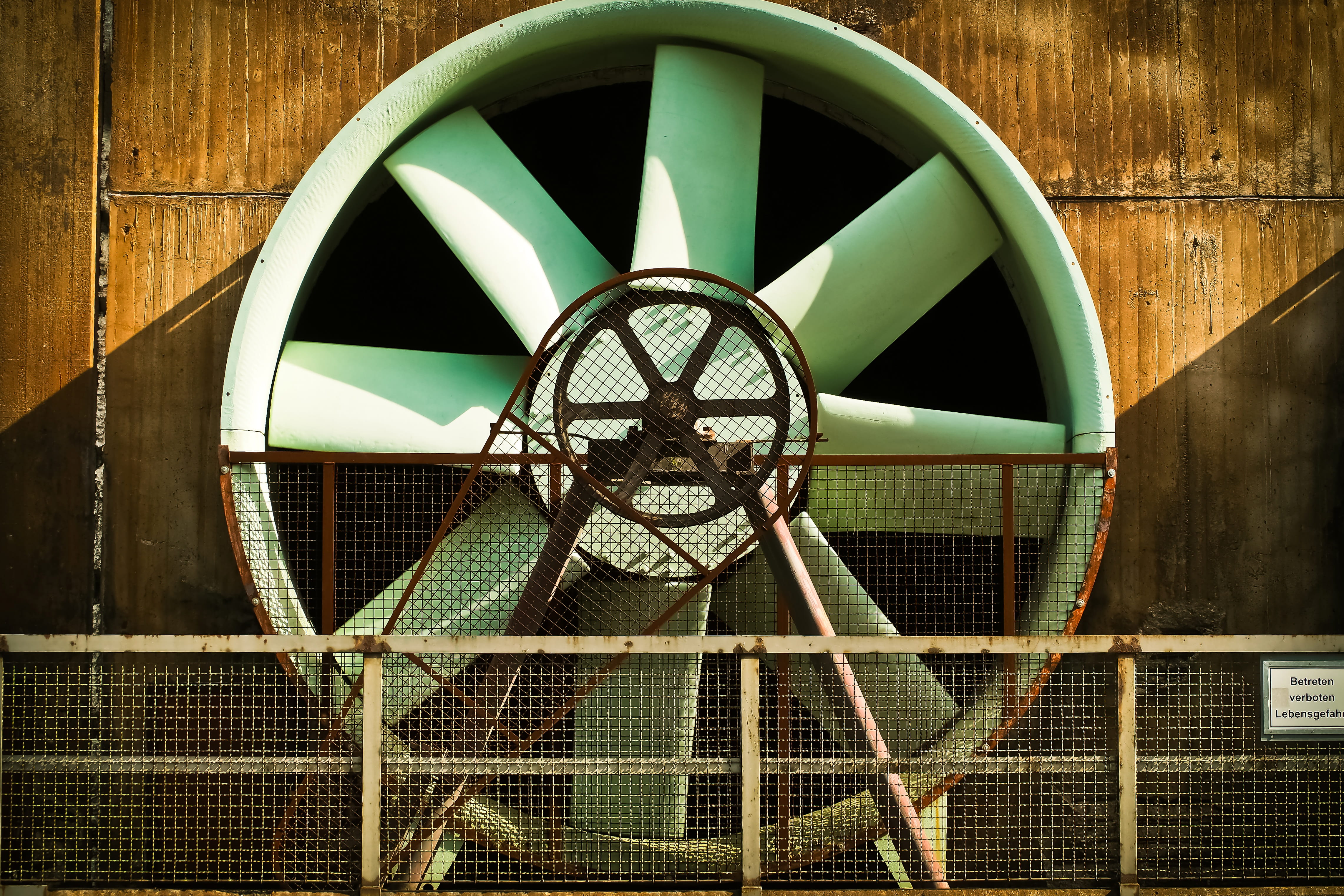 industrial heritage, duisburg, circle, low angle view, factory building, basketball - sport, basketball hoop, exhaust fan, green color, building, architecture, HD Wallpaper