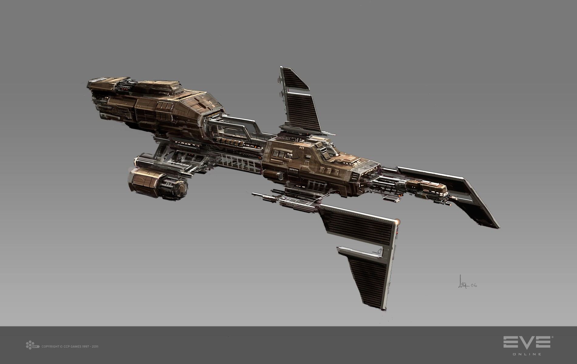 spaceship, architecture, indoors, 720P, aggression, city, artwork, mid-air, military, single object, no people, Minmatar, nature, weapon, security, sky, HD Wallpaper