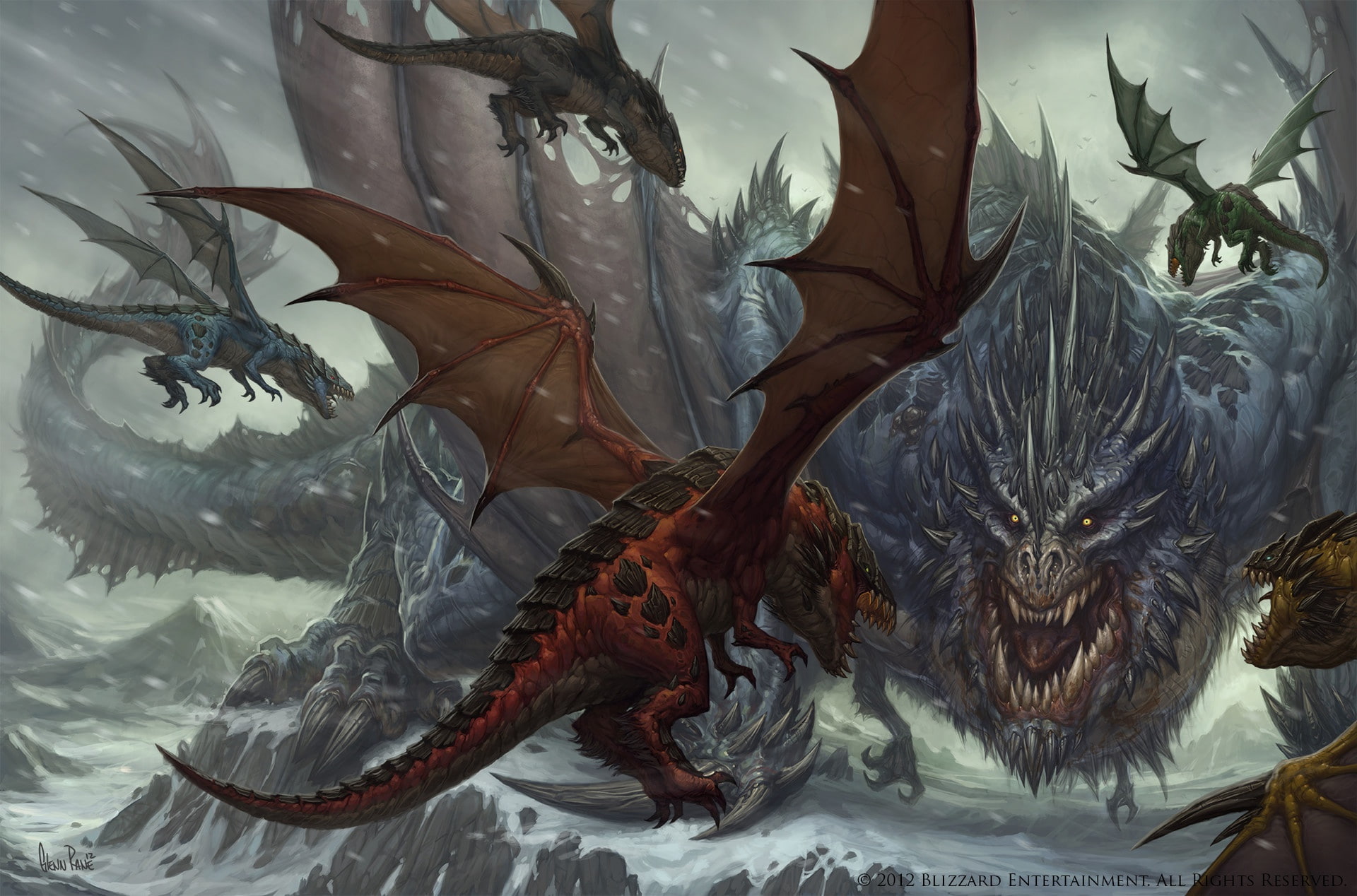 2012 (Year), creature, 1080P, video games, Blizzard Entertainment, dragon, World of Warcraft, HD Wallpaper