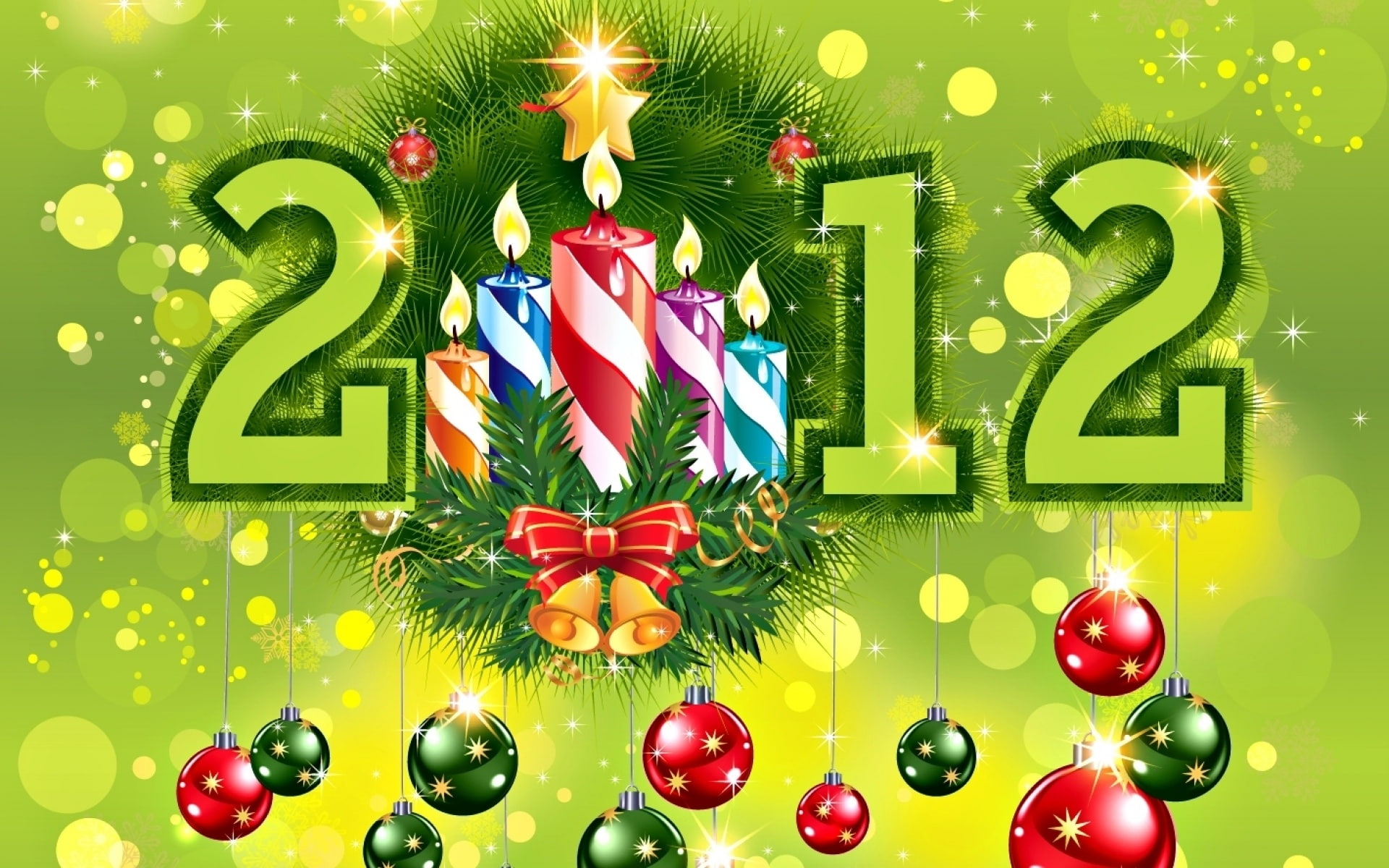 Year, Theme, 1080P, Green, New, 2012, HD Wallpaper