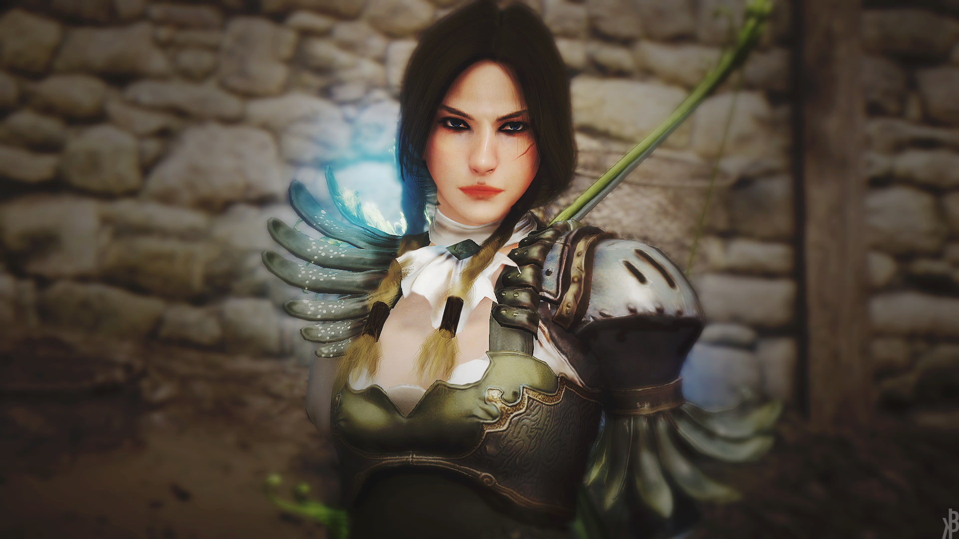 video games, beautiful woman, waist up, Black Desert, real people, young adult, lifestyles, adult, standing, 1080P, young women, focus on foreground, holding, HD Wallpaper