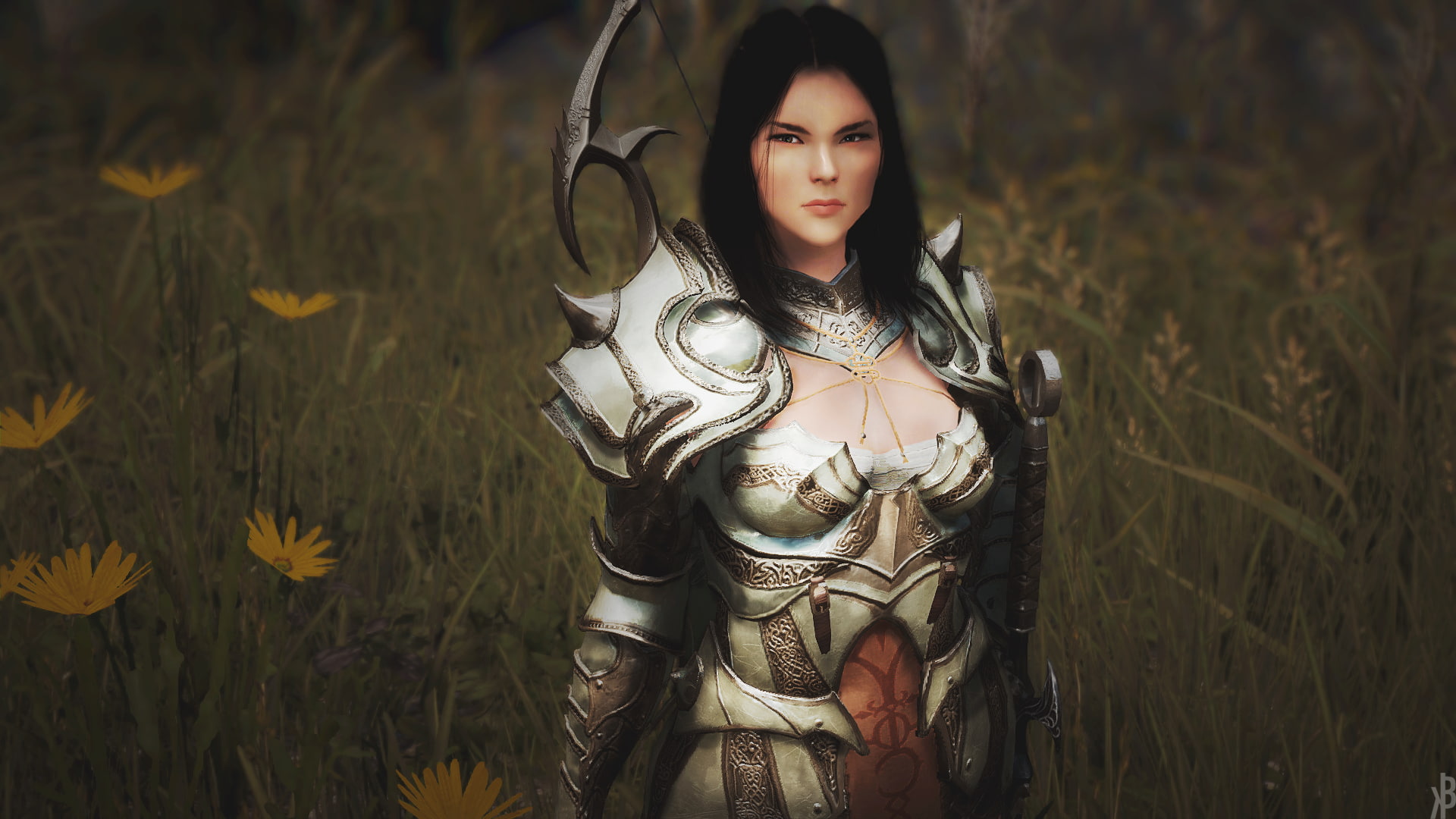 waist up, fashion, women, 1080P, beautiful woman, leisure activity, hair, one person, plant, hairstyle, lifestyles, video games, black desert online, standing, HD Wallpaper