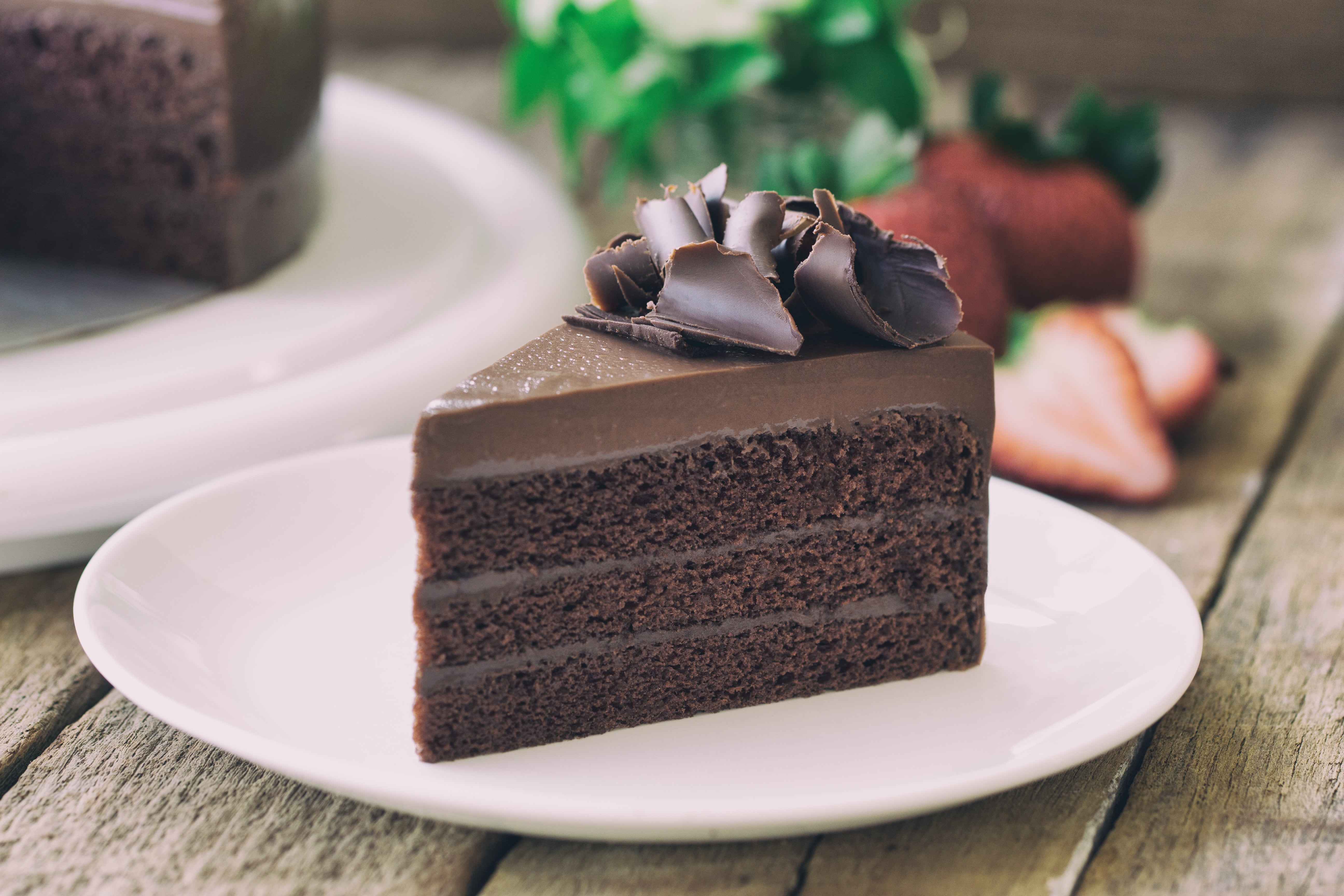 cake, 5K, chocolate, cream, a piece of cake, HD Wallpaper