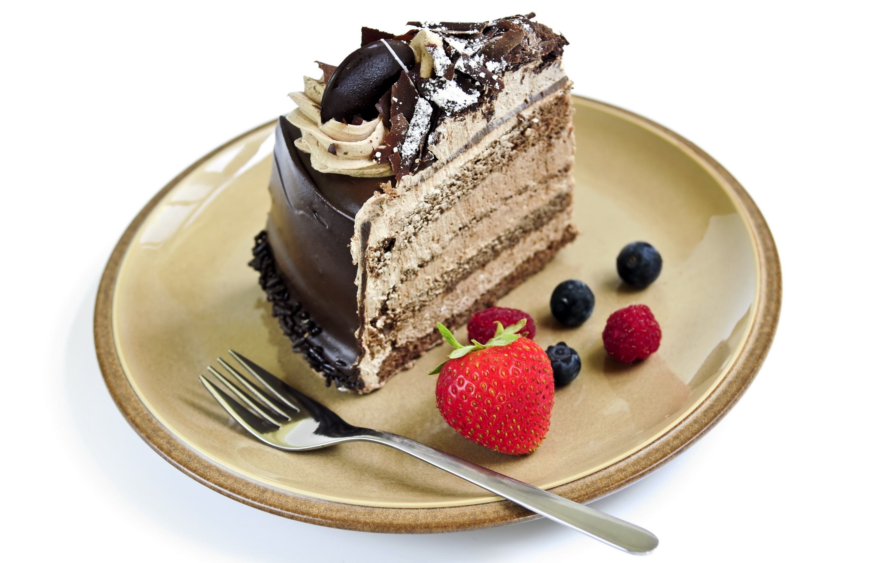 dessert, piece, 2K, berries, cake, HD Wallpaper