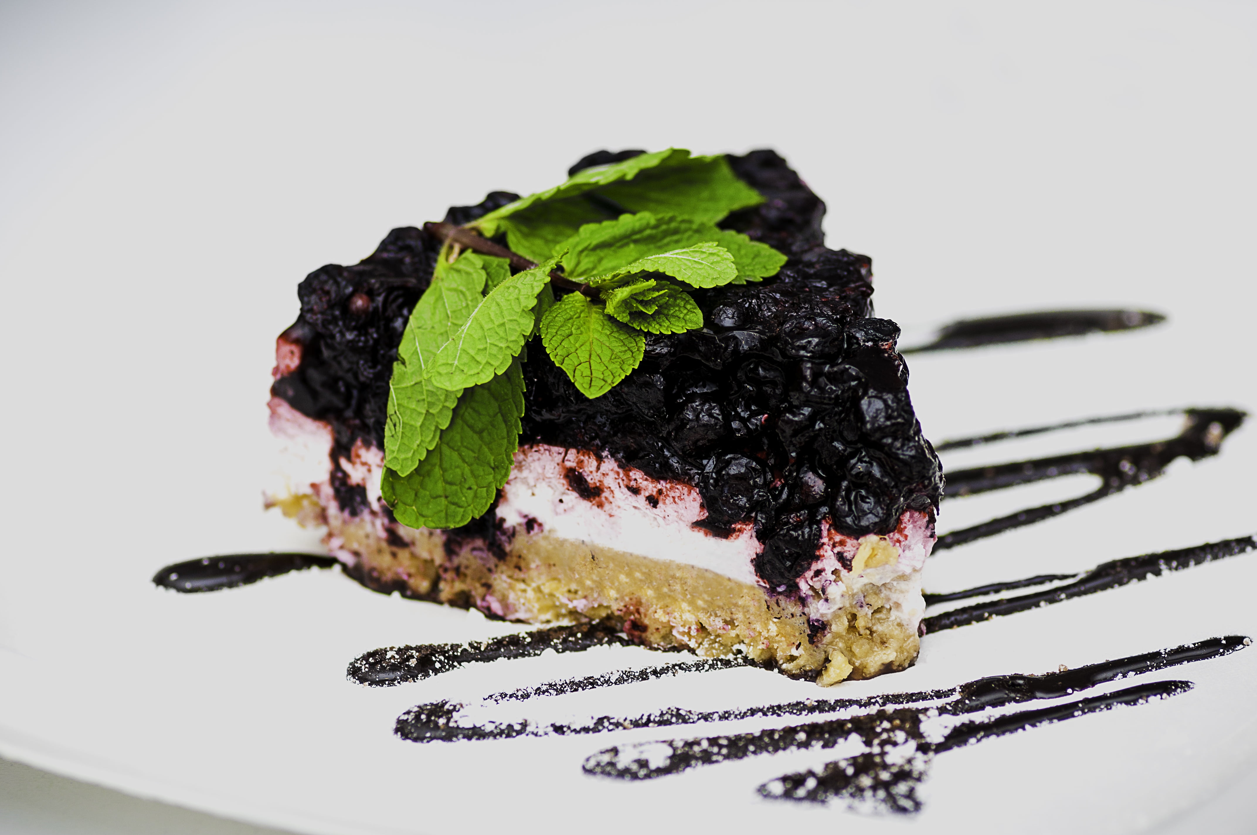 food and drink, sweet Food, freshness, plate, still life, cake, mint leaf - culinary, french food, tart, ready-to-eat, cheese, berry, piece, sweet, delicious, HD Wallpaper