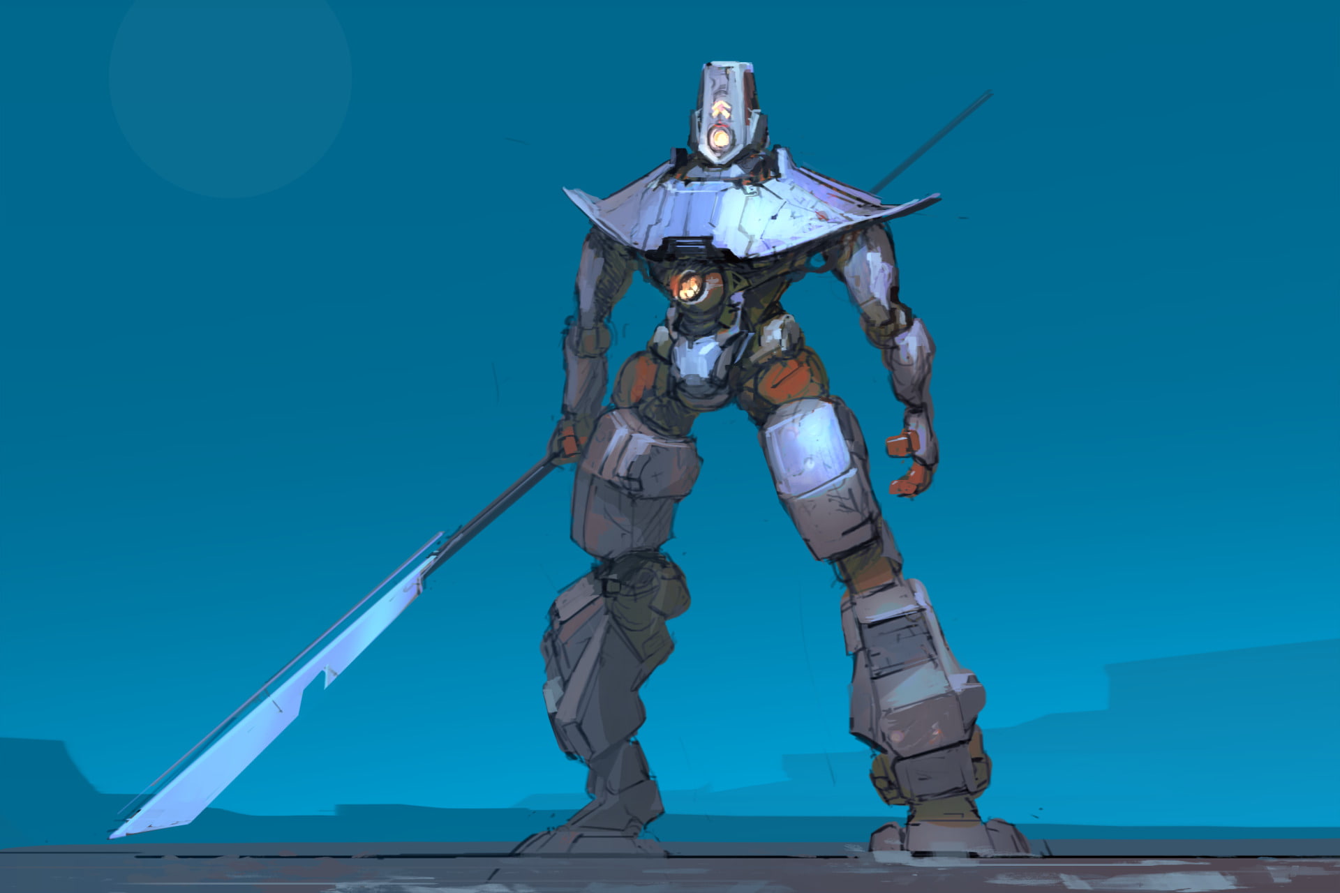 Weapon, Giant, Robot, Sci Fi, 1080P, Spear, HD Wallpaper