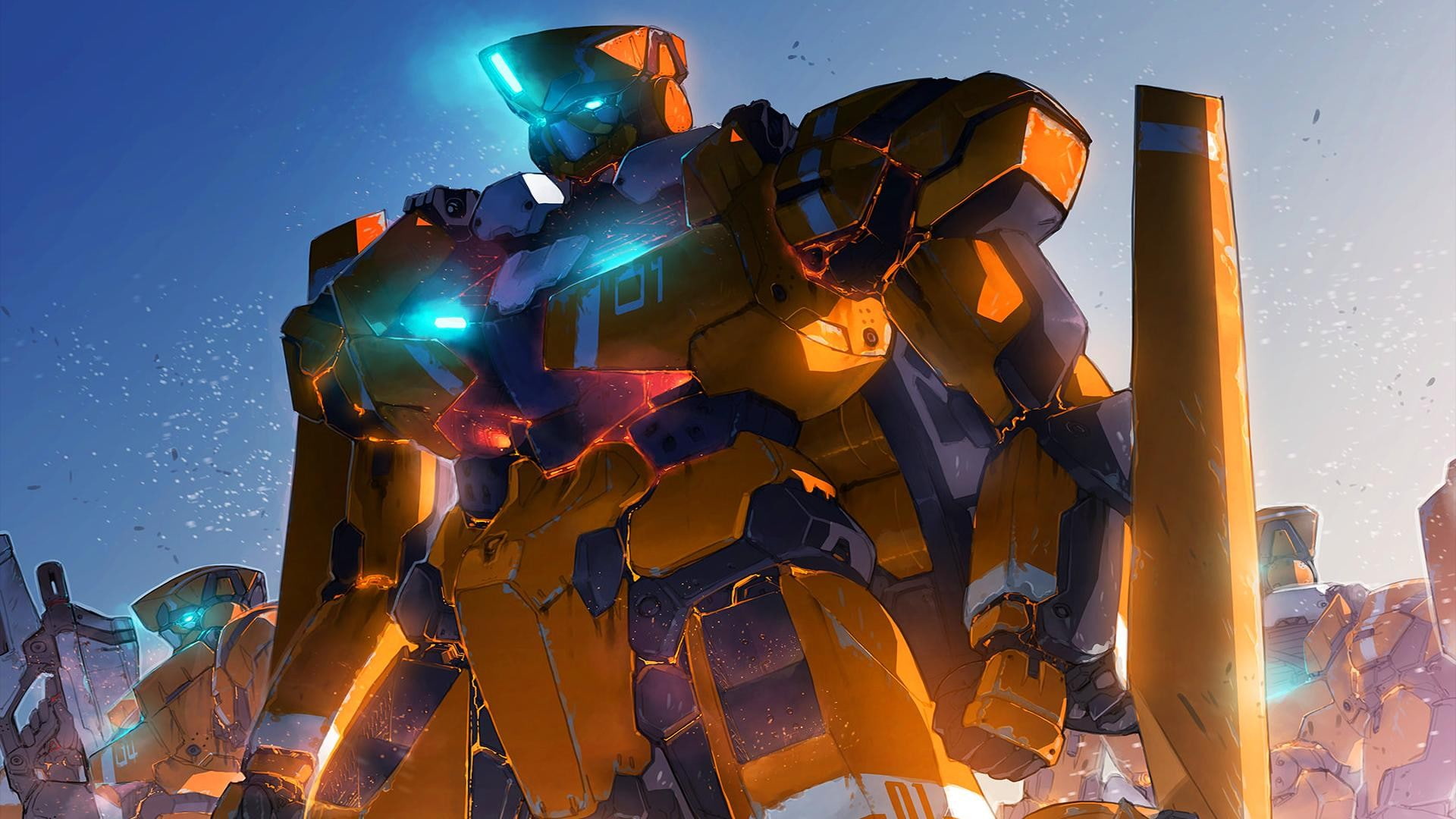 protection, working, industry, occupation, night, technology, metal industry, security, sky, machinery, outdoors, anime, mech, business, low angle view, HD Wallpaper