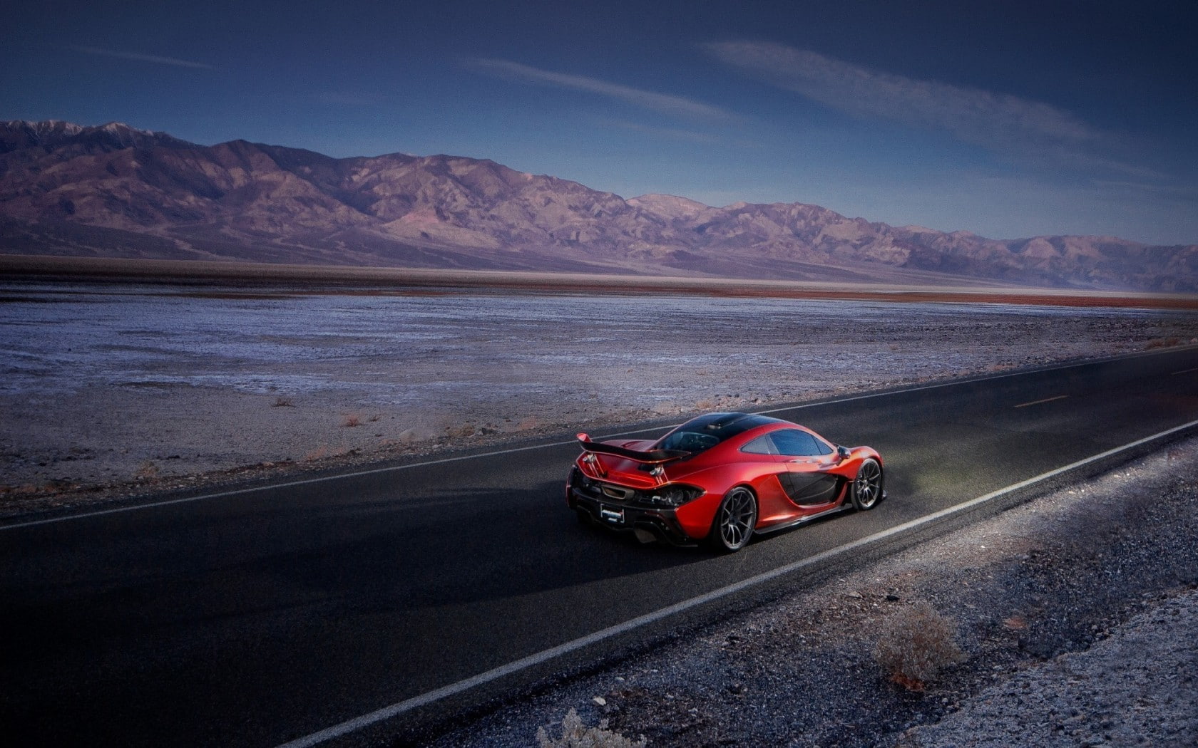 McLaren P1, mountain, on the move, scenics - nature, mountain range, remote, land vehicle, nature, road, water, transportation, day, mode of transportation, HD Wallpaper
