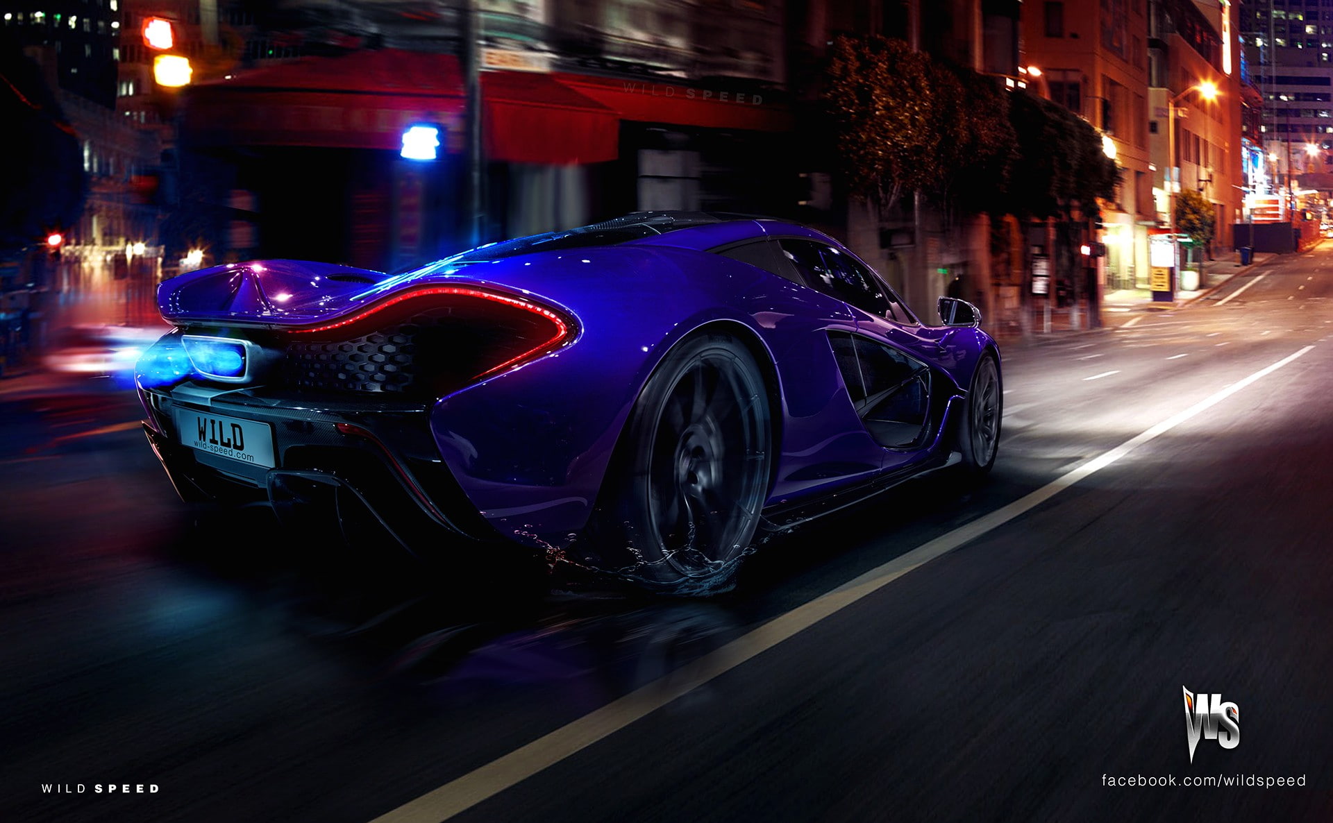 vehicle, car, 1080P, McLaren P1, blue, violet, HD Wallpaper