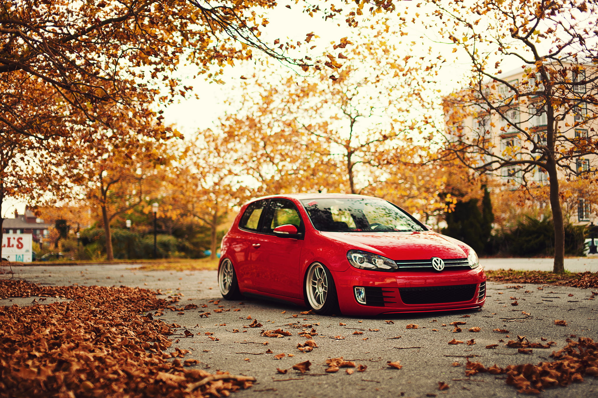 yellow, leaves, falling, rear-View Mirror, leaf, ontario - Canada, plant, compact Car, old, door, mode of Transport, tuning, urban Scene, street, 1080P, HD Wallpaper