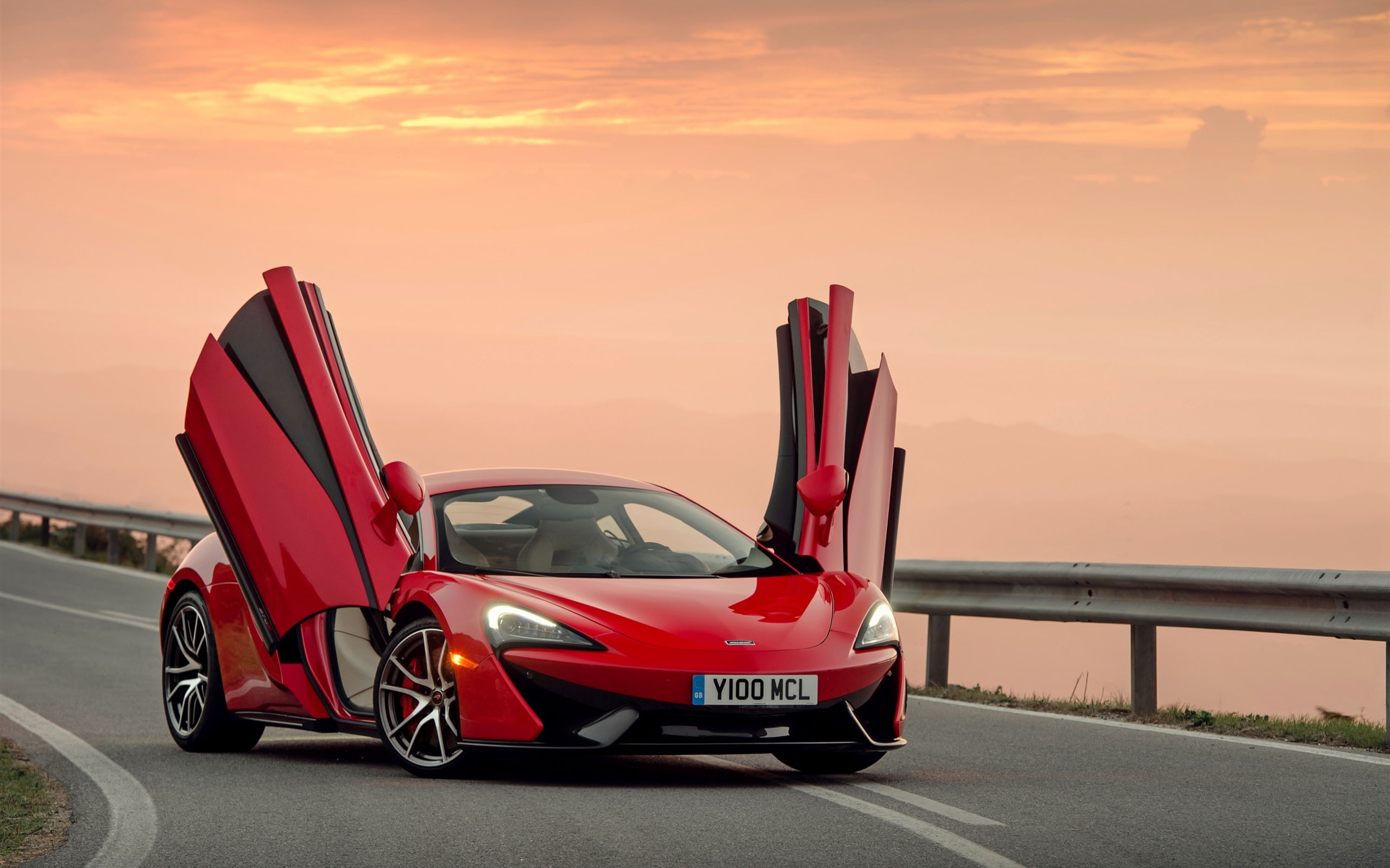 Red, Supercar, 570S, McLaren, s, Opened, 2K, Doors, HD Wallpaper