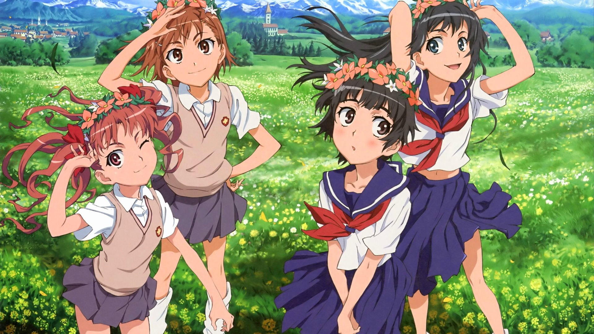 offspring, To Aru Kagaku No Railgun, girls, clothing, real people, Anime, emotion, representation, nature, group of people, women, disguise, 1080P, A Certain Scientific Railgun, HD Wallpaper