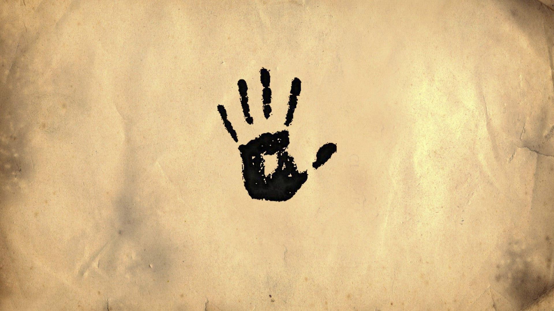 palm, 1920x1080, 1080P, black, print, minimalistic, hand, HD Wallpaper
