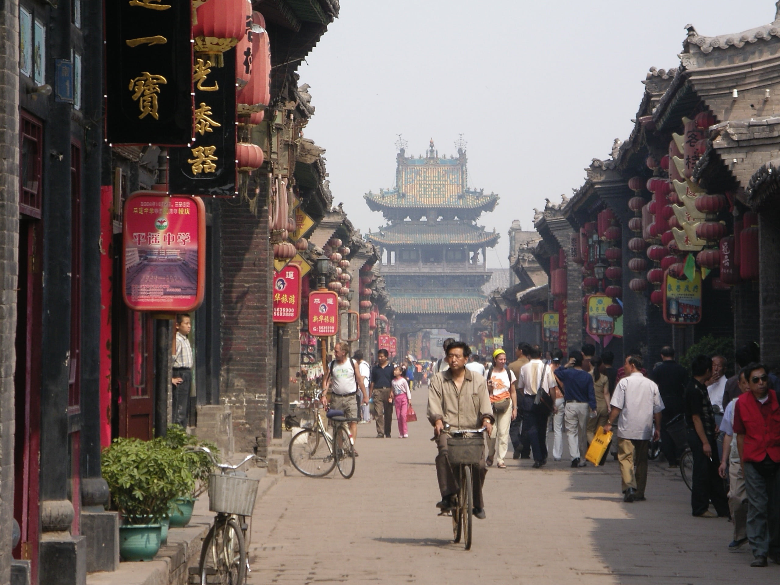 outdoors, real people, daytime, group of people, houses, china, traditional architecture, homes, adult, xian city of pingyao, walking, world heritage, rides, HD Wallpaper