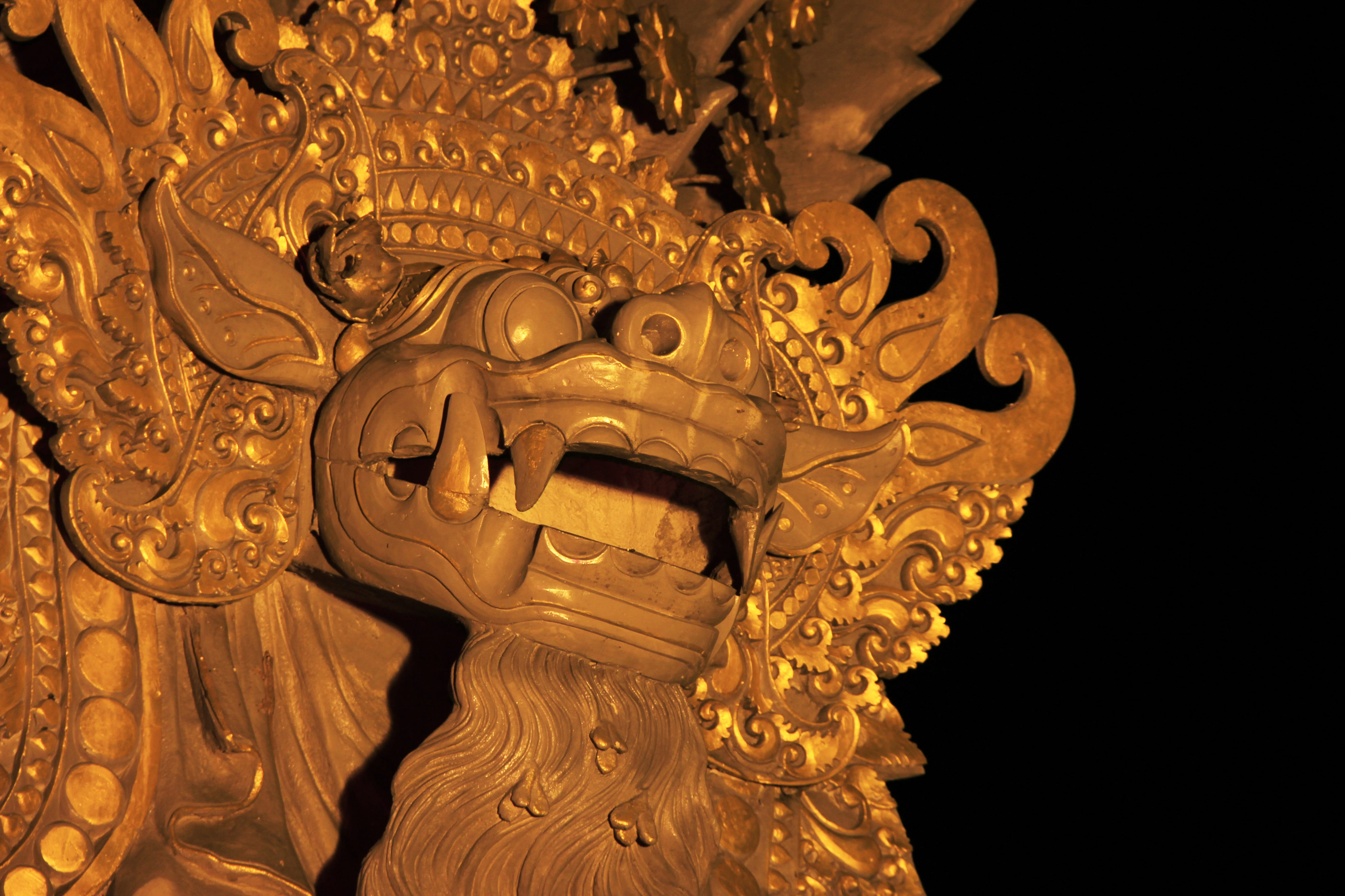 palace, history, bas-relief, black background, foo, dog, gold colored, carved, city, building, old, unesco, decoration, no people, representation, pradesh, HD Wallpaper