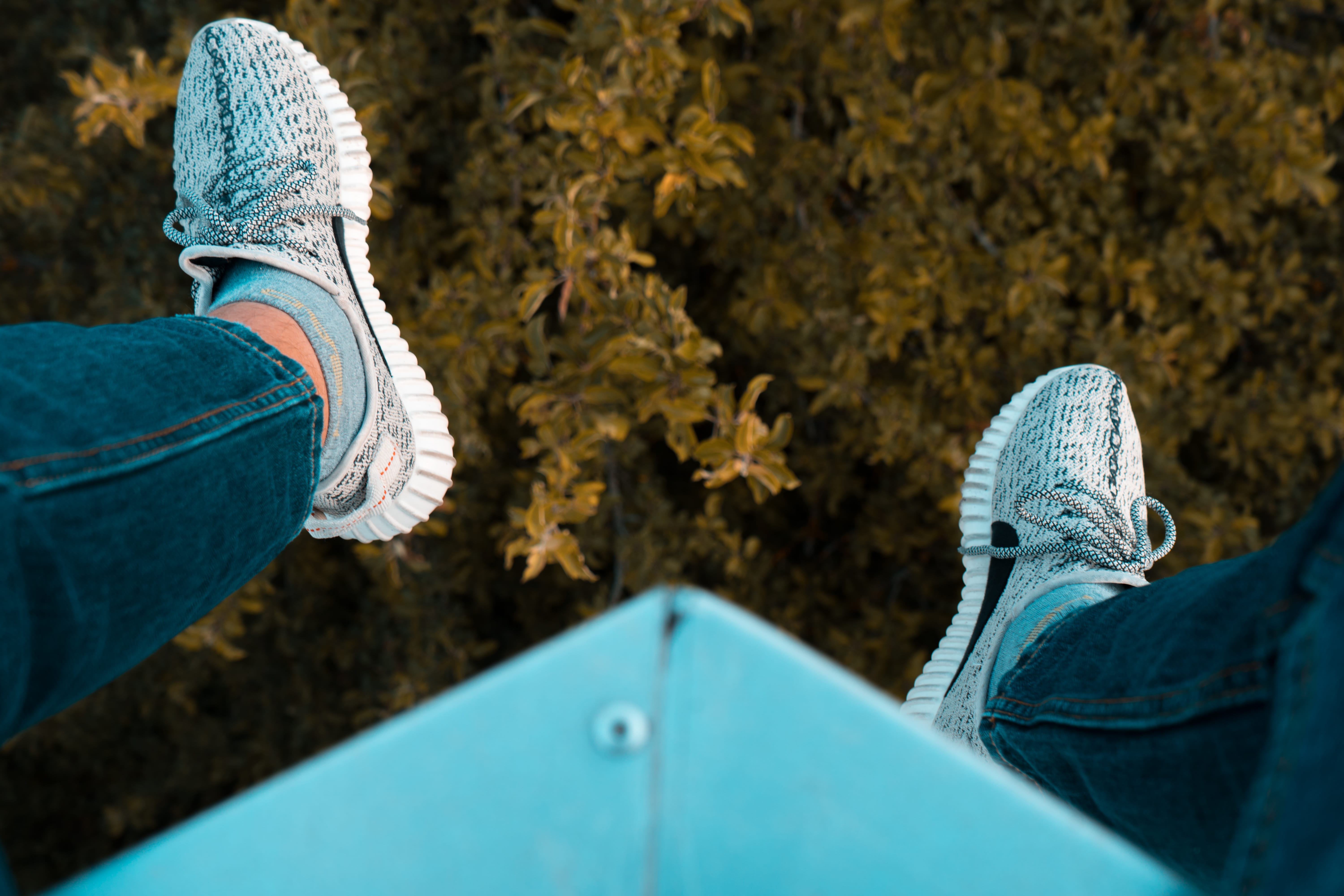 real people, human limb, shoe, human Foot, casual clothing, leisure activity, adidas, sneakers, hanging, On top, people, autumn, sitting, 5K, one Person, HD Wallpaper