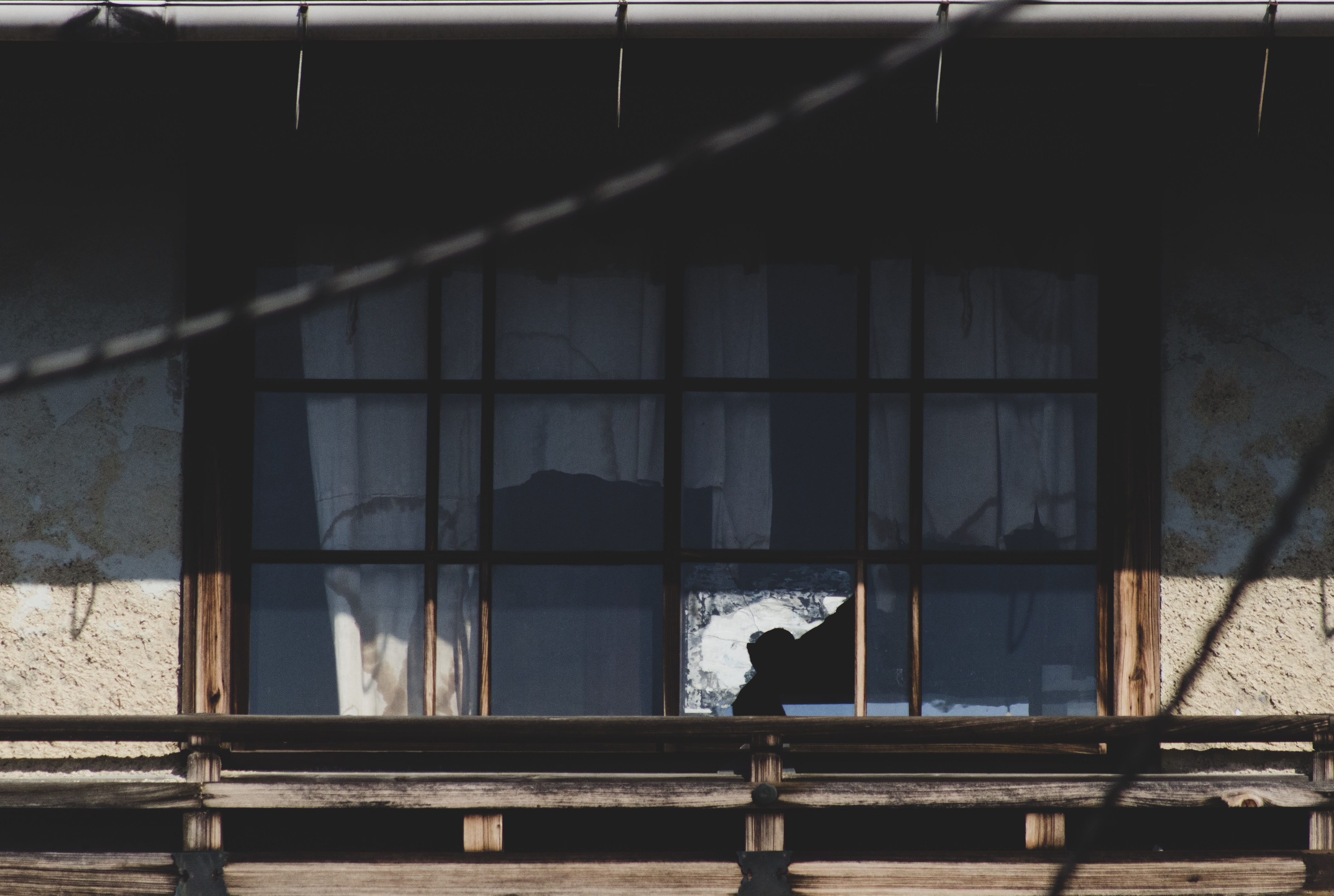 built structure, display, frame, construction industry, home decor, architecture, day, abandoned, damaged, outdoors, close, brown, curtain, road, old, glass - material, HD Wallpaper