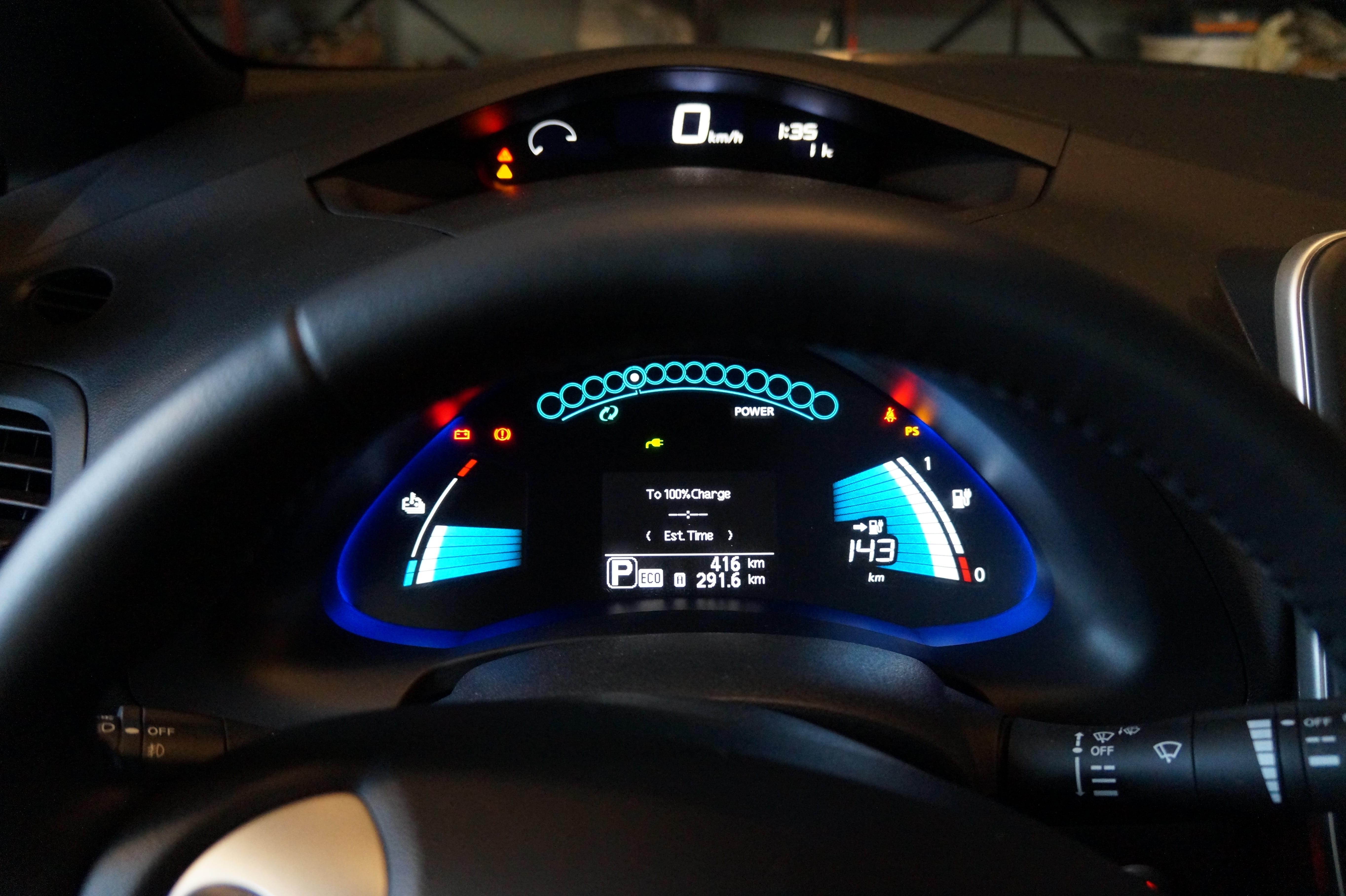 display, view, indoors, air vehicle, panel, instrument, electric car, nissan leaf, mode of transportation, 5K, vehicle, illuminated, car interior, vehicle interior, HD Wallpaper